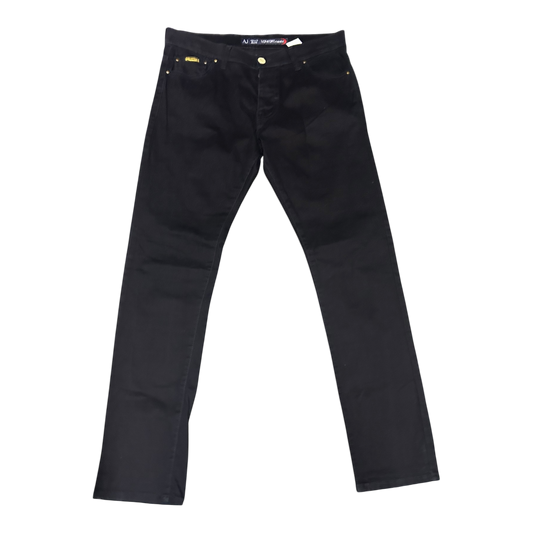 Armani Jeans Herren Hose Gr 33 Schwarz Modern Fit Baumwolle Stretch Elegant Italy