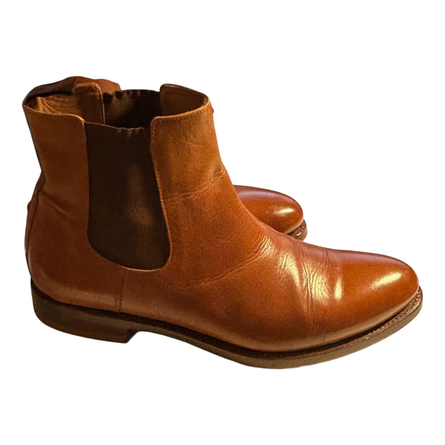 Yanko Chelsea Stiefel Herren Leder rahmengenäht Vibram Sohle Braun Gr 42,5