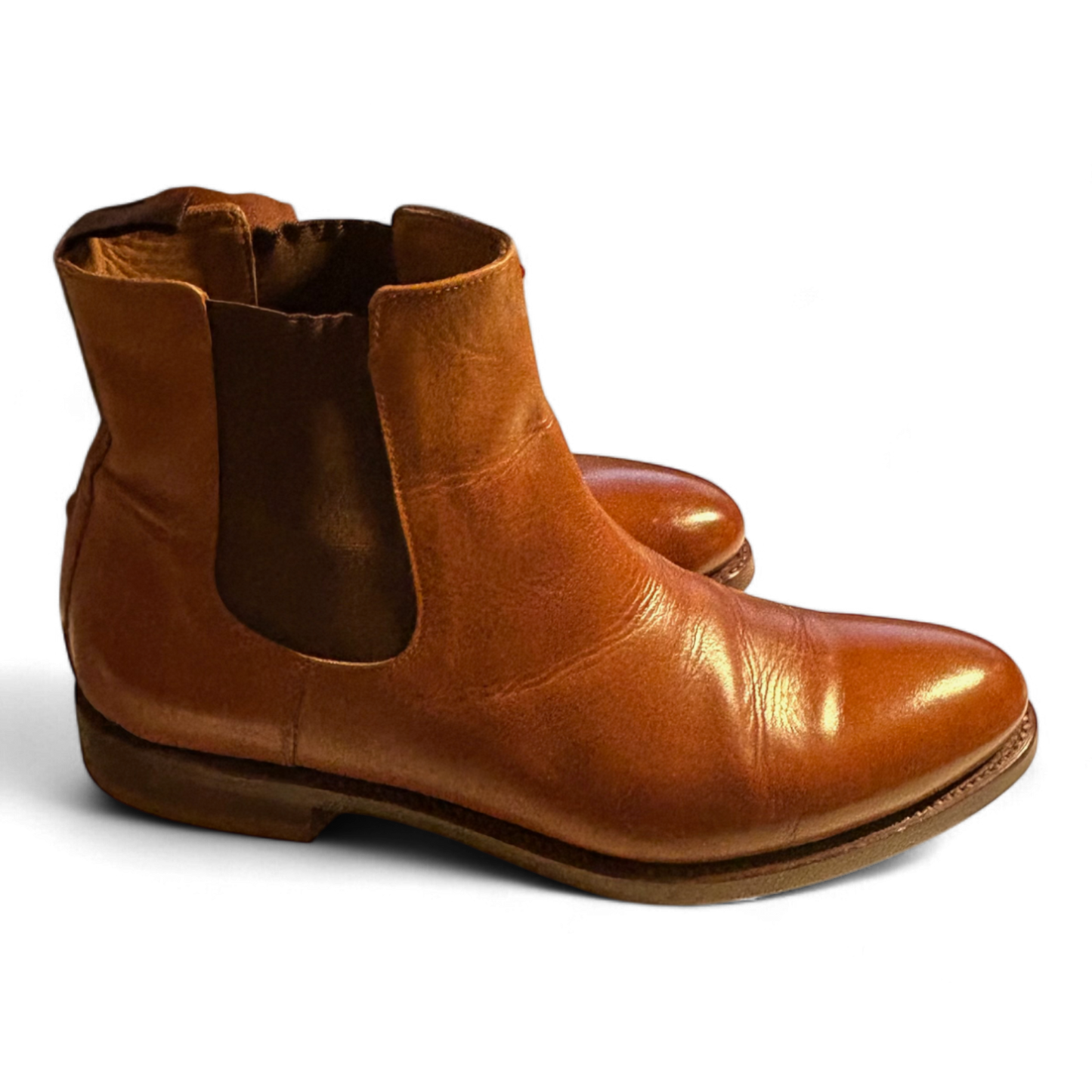 Yanko Chelsea Stiefel Herren Leder rahmengenäht Vibram Sohle Braun Gr 42,5