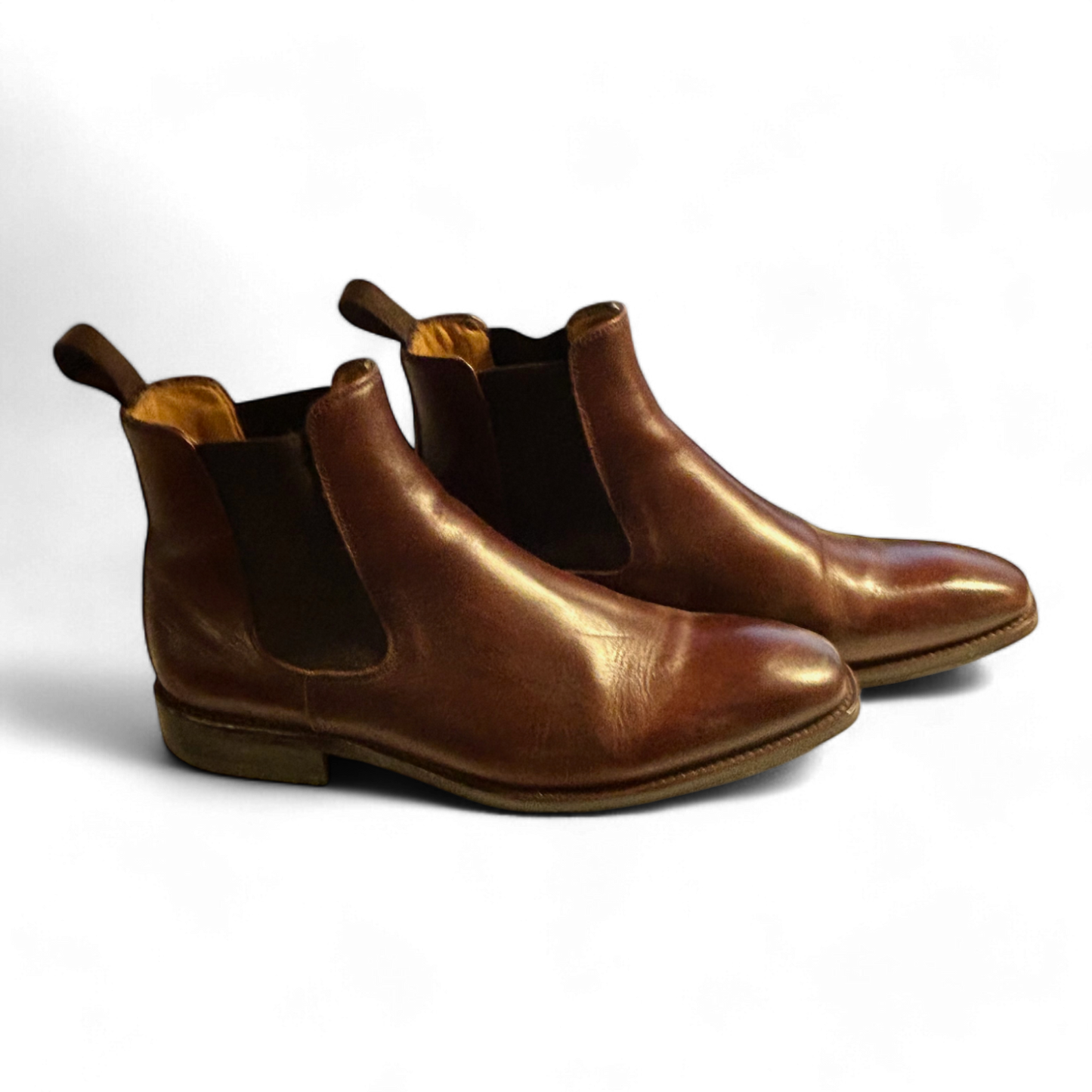 Chelsea-Stiefel aus Leder – Kastanienbraun, Gr. 42,5 (UK 8,5), sehr guter Zustand