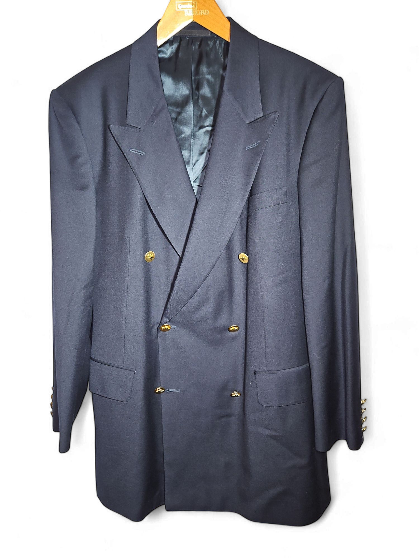 Kapitänsjacke Gr 52 Herren Sakko Dunkelblau Zweireiher Messingknöpfe Maritim