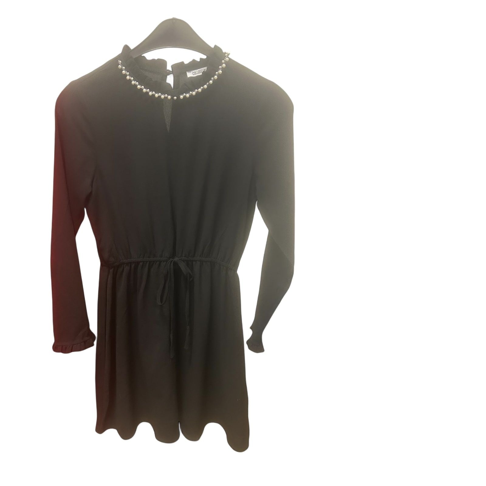 Colloseum Kleid Damen Dress Damenkleid Gr. S Schwarz Stretch Perlen Elegant Look