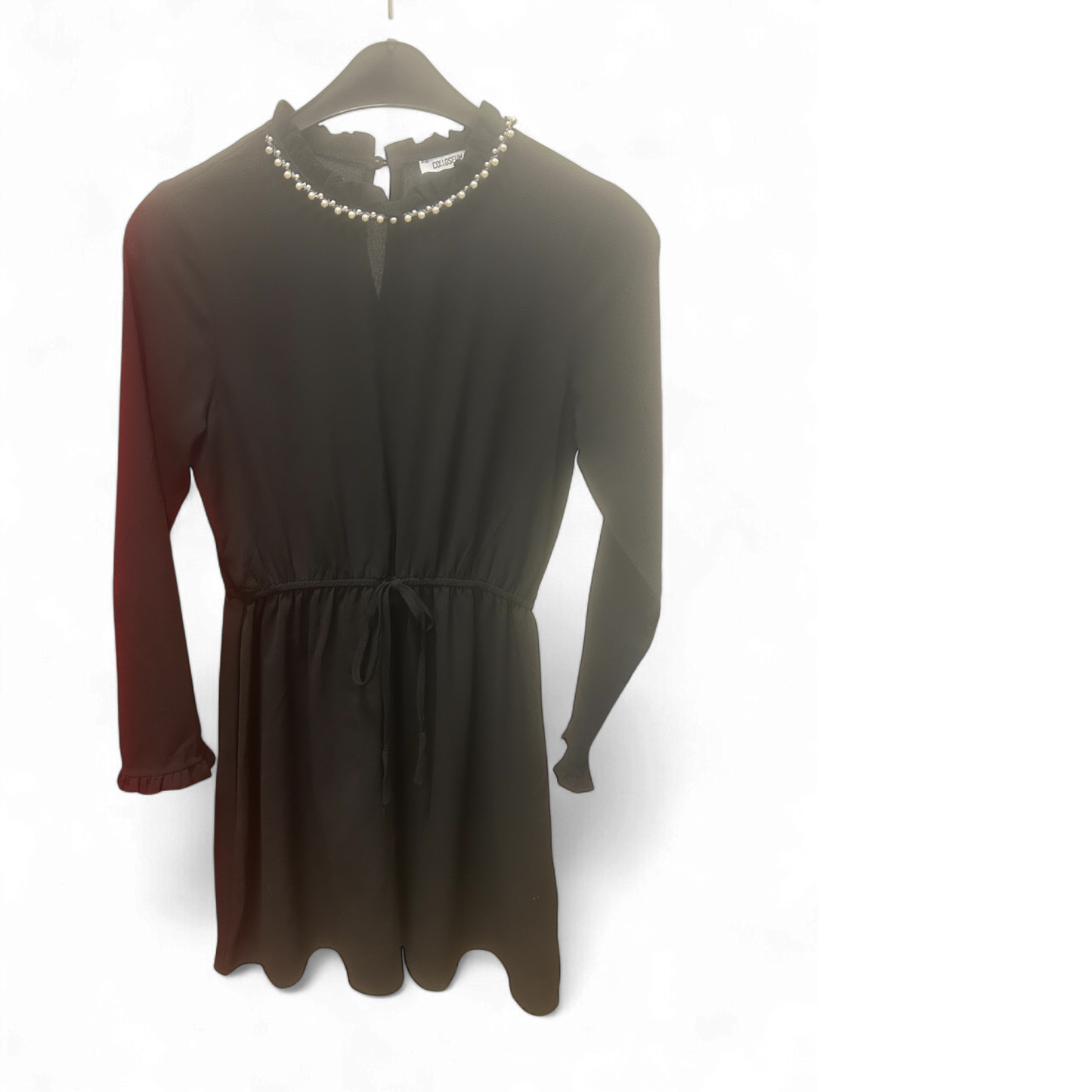 Colloseum Kleid Damen Dress Damenkleid Gr. S Schwarz Stretch Perlen Elegant Look