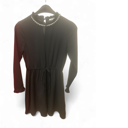 Colloseum Kleid Damen Dress Damenkleid Gr. S Schwarz Stretch Perlen Elegant Look