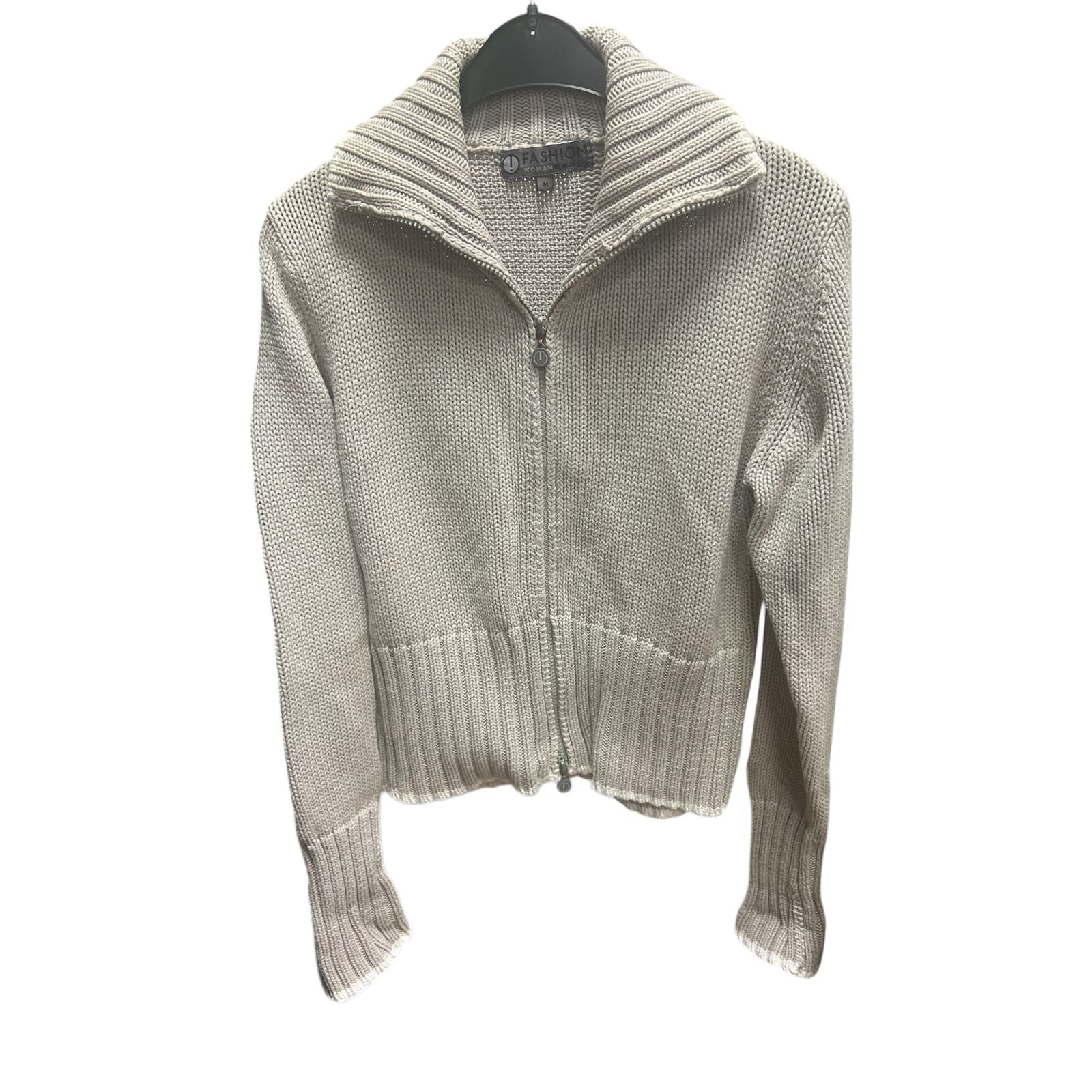 Blue One Damen Strick Pullover beige Größe M
