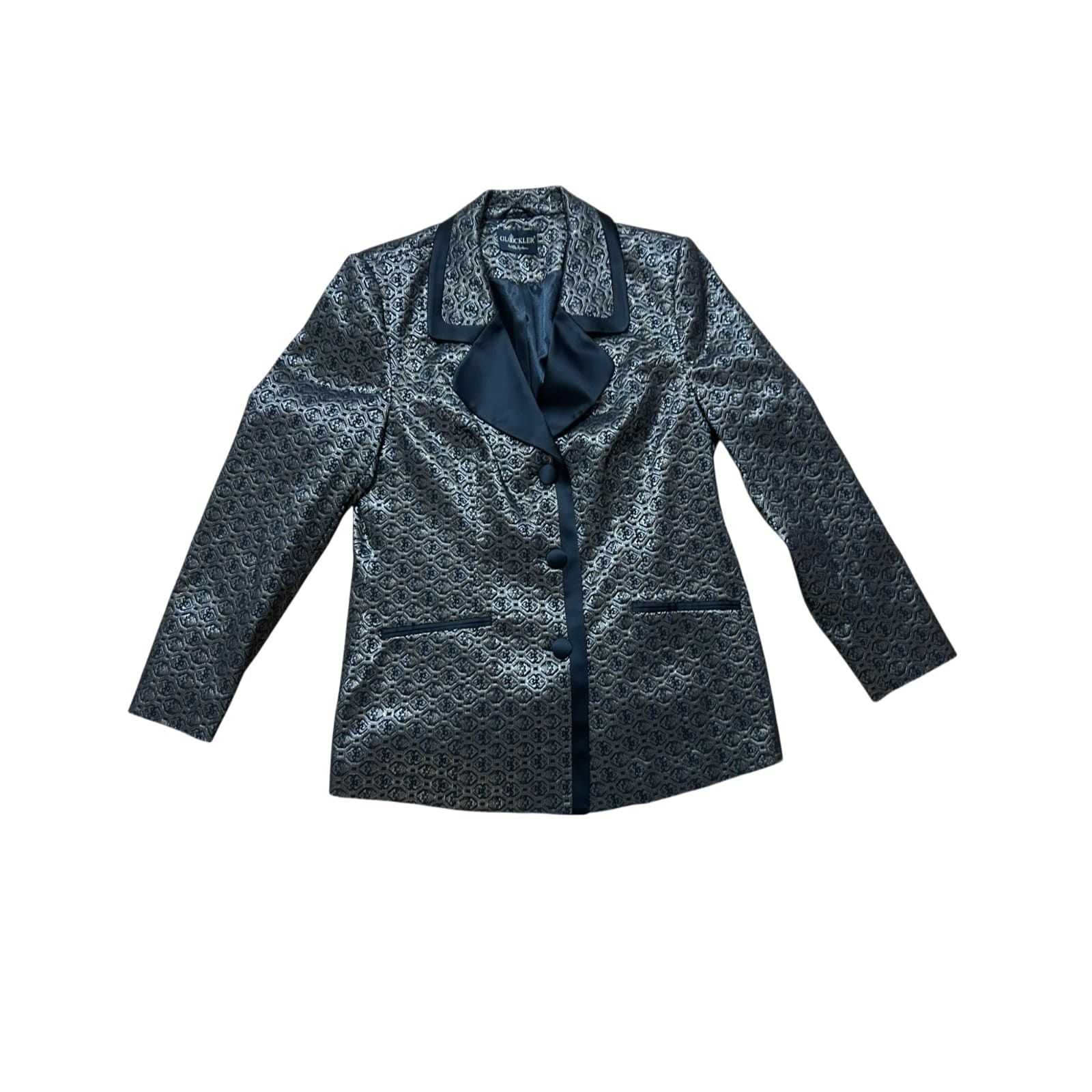 Glööckler Blazer, Schwarz mit Goldapplikationen, Größe 46