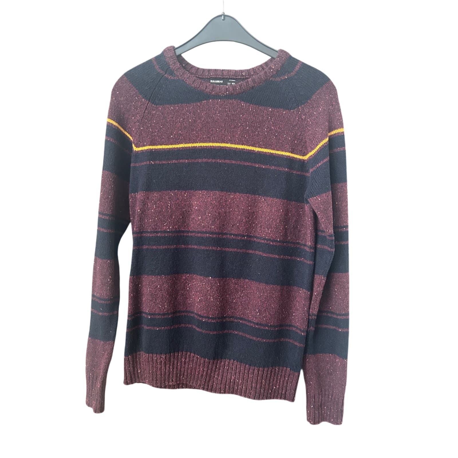 Pull & Bear Herren Pullover | Gr. L | Gestreift | 50% Baumwolle 50% Acryl