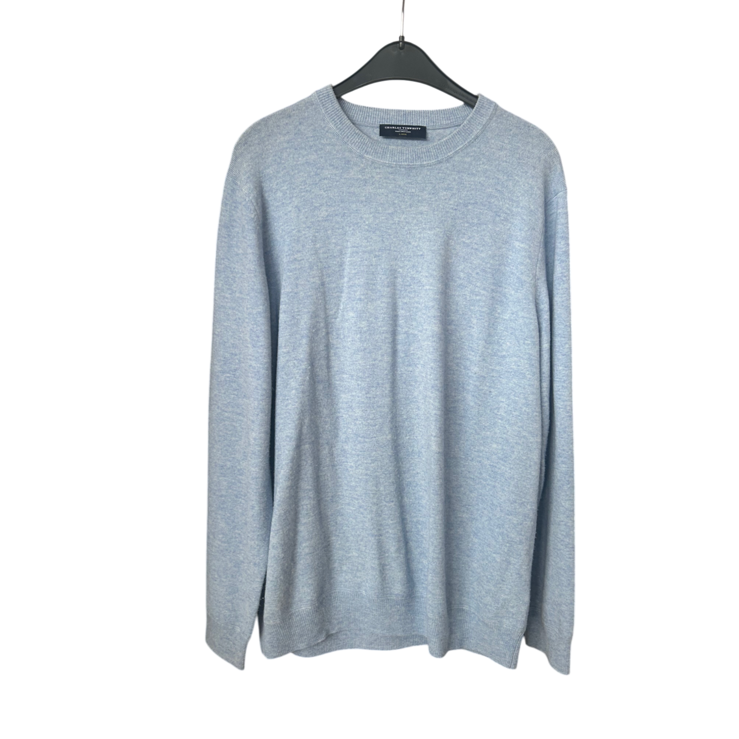 Charles Tyrwhitt Herren Pullover | Gr. L | 90% Wolle 10% Kaschmir | Blau