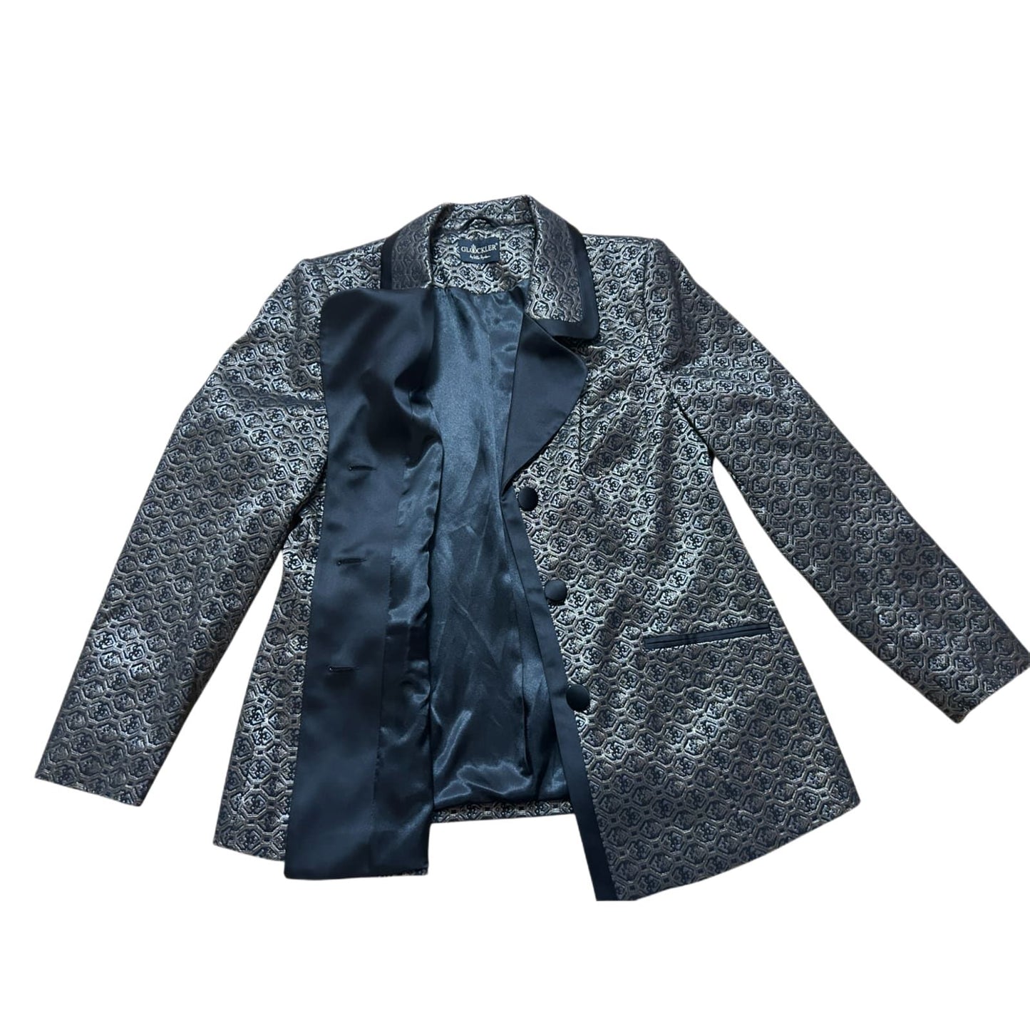 Glööckler Blazer, Schwarz mit Goldapplikationen, Größe 46
