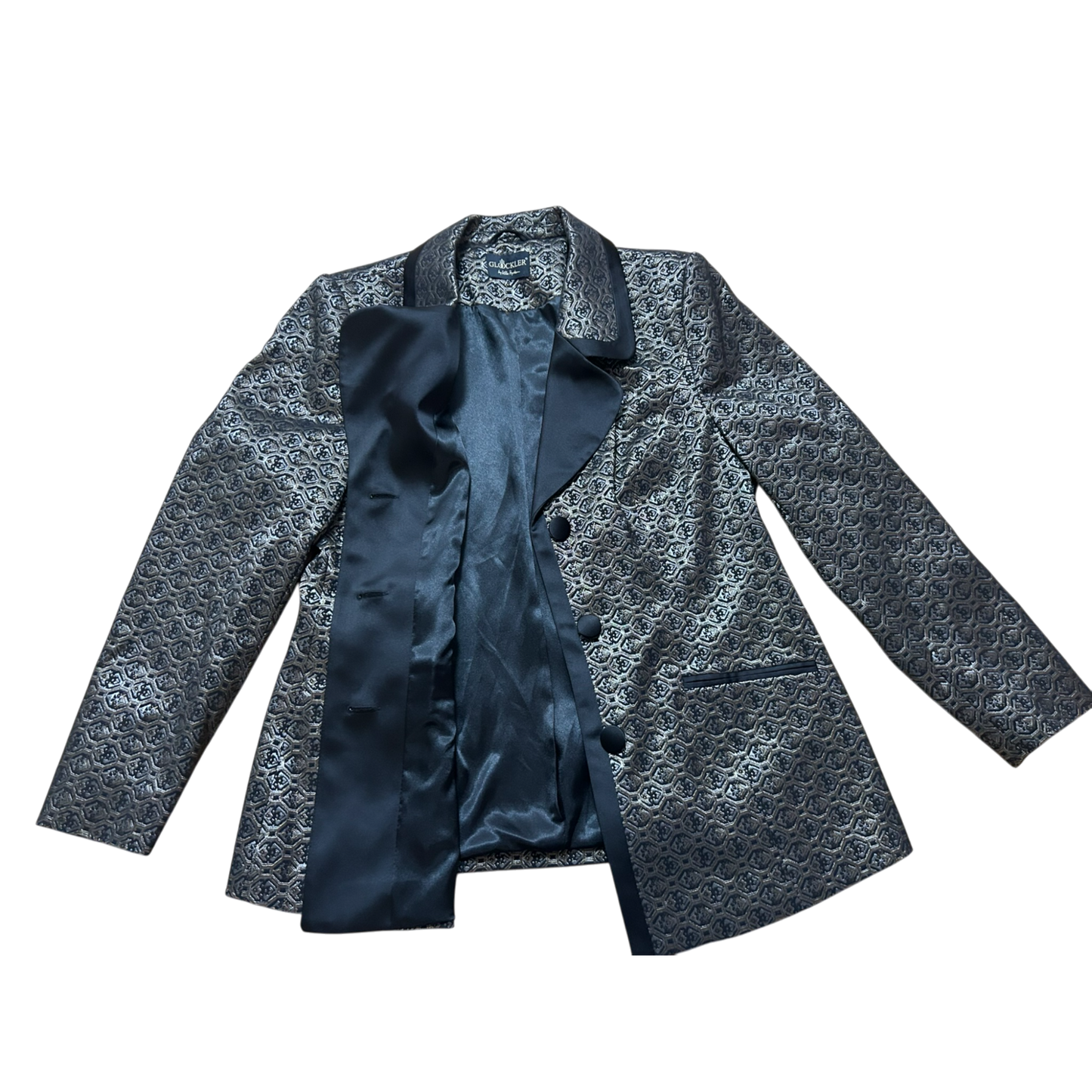 Glööckler Blazer, Schwarz mit Goldapplikationen, Größe 46