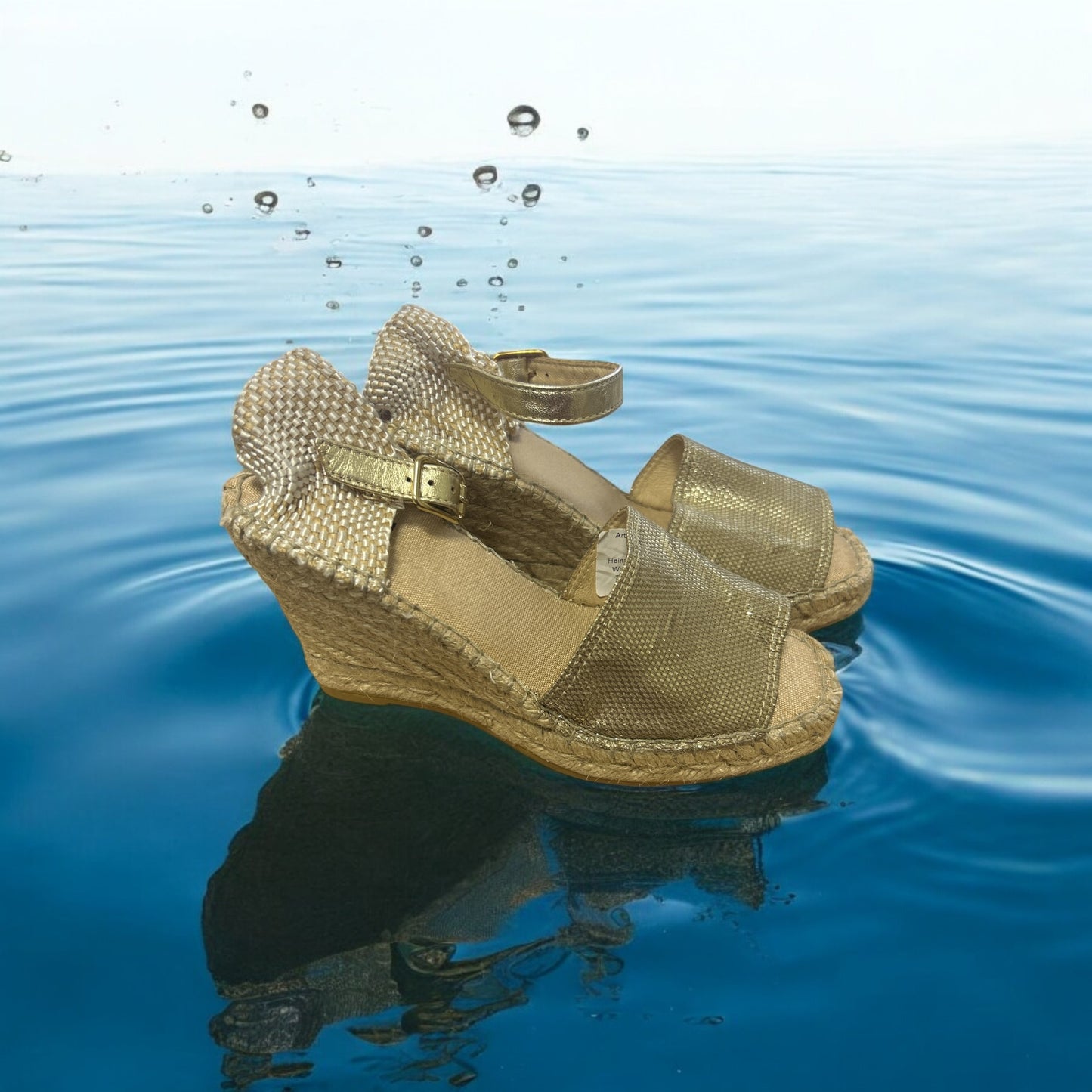 B.C. Sandalen mit Keilabsatz Damen gold Gr. 36