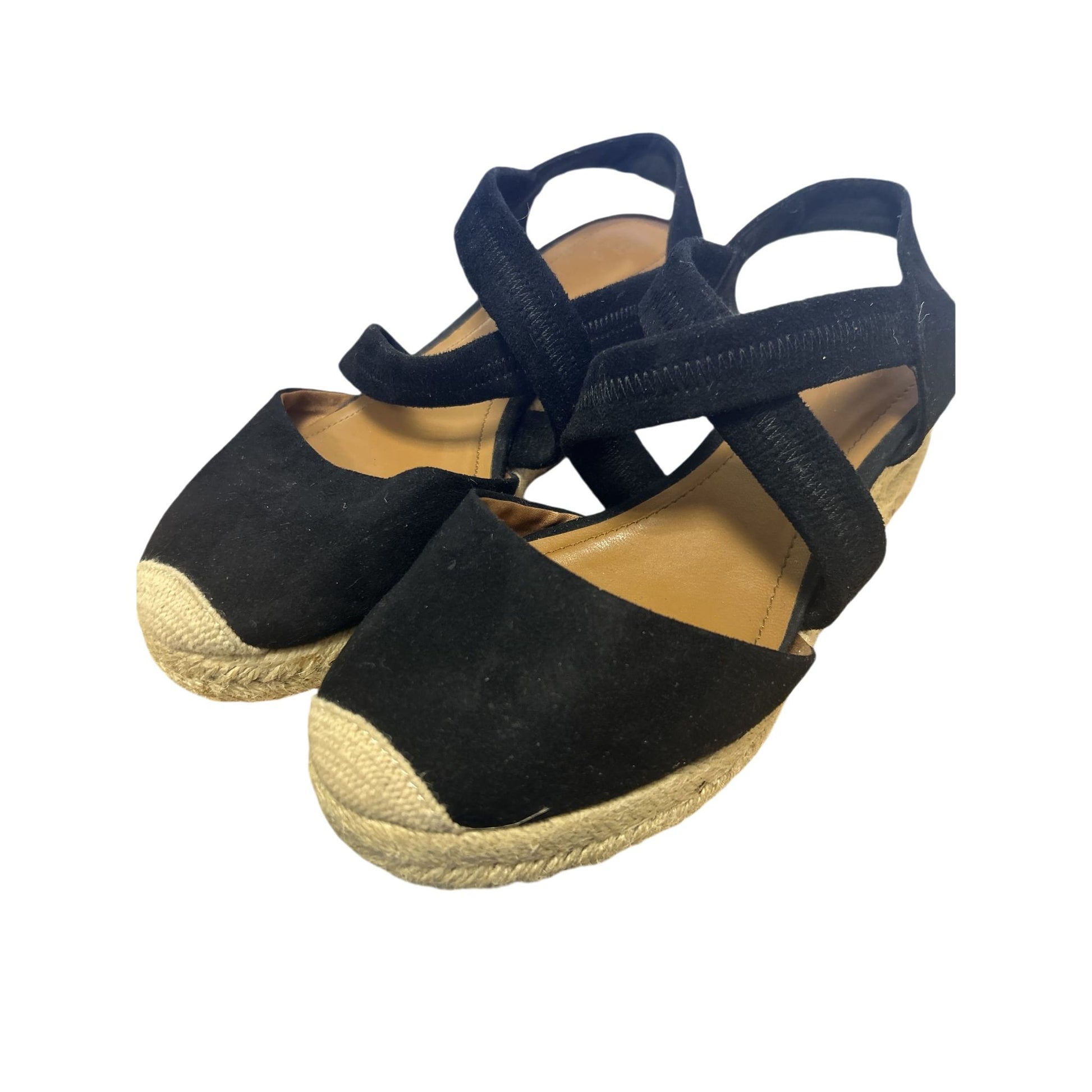 H&M Sandalen mit Keilabsatz Damen schwarz Gr. 36