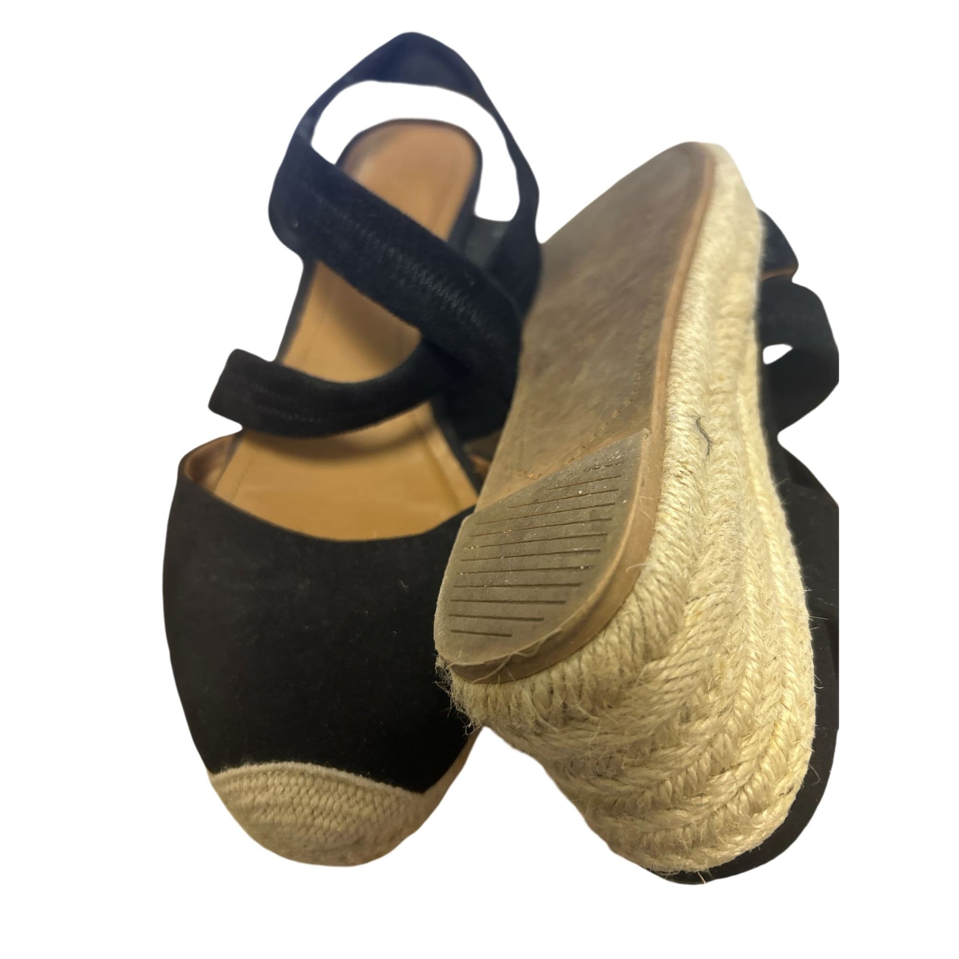 H&M Sandalen mit Keilabsatz Damen schwarz Gr. 36