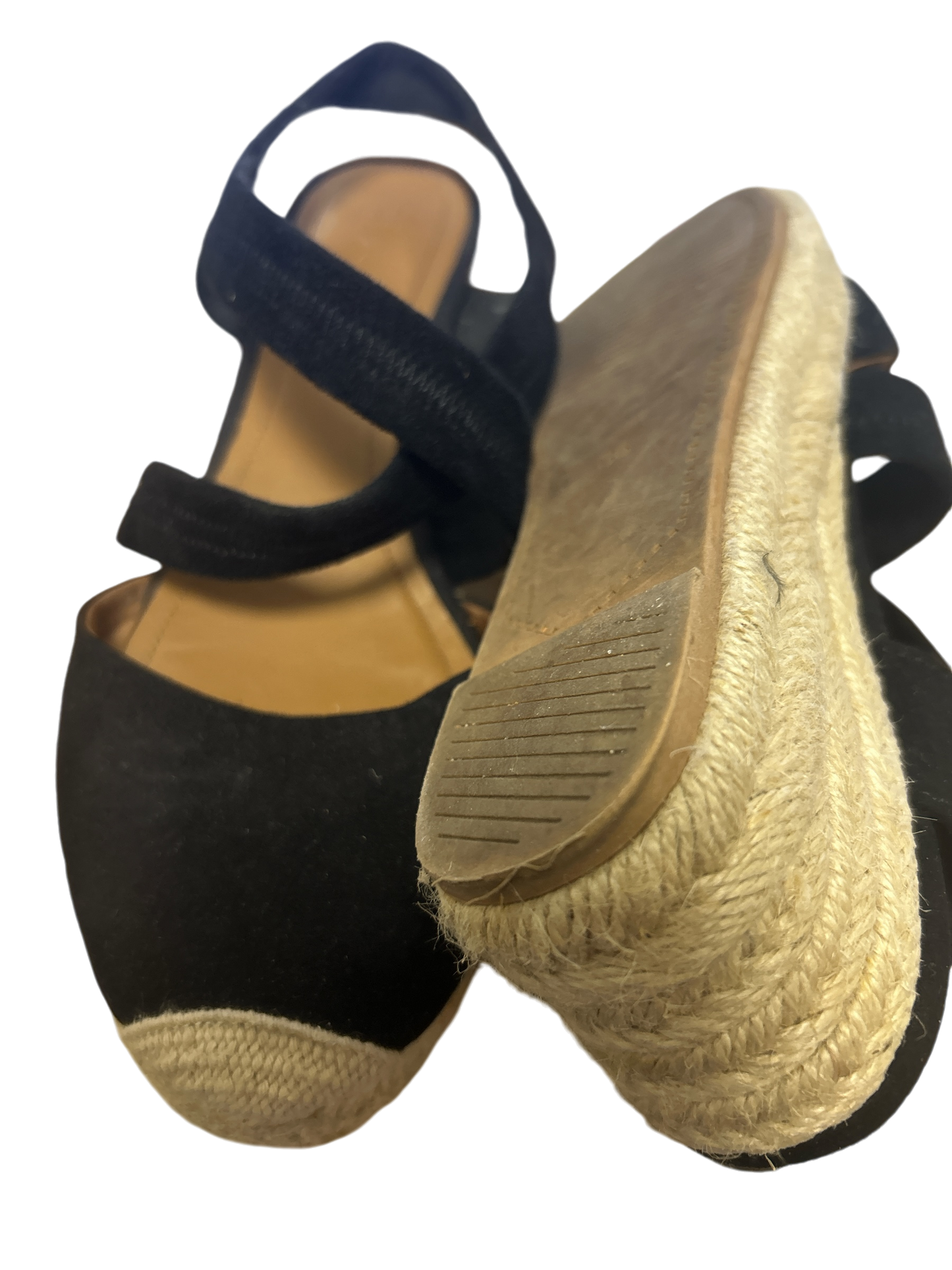 H&M Sandalen mit Keilabsatz Damen schwarz Gr. 36