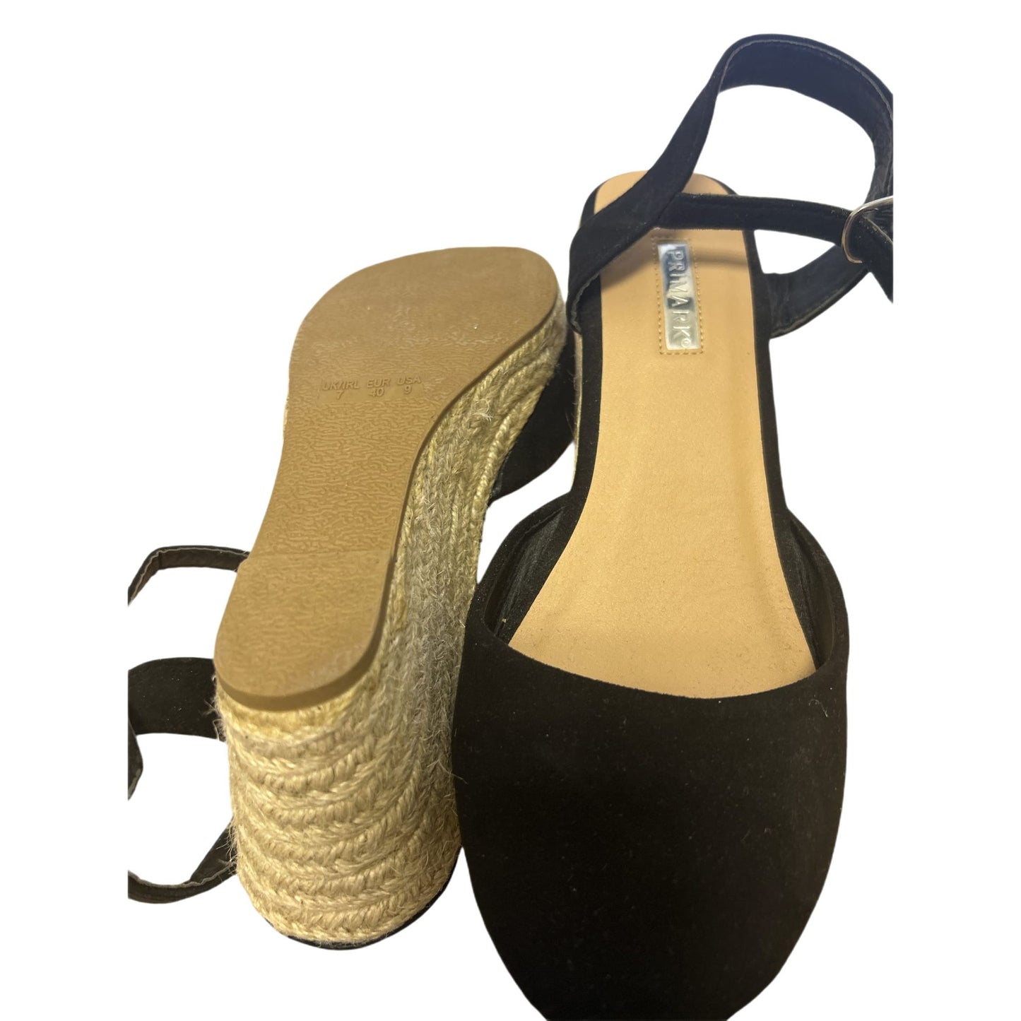 Primark Sandalen mit Keilabsatz Damen schwarz Gr. 40