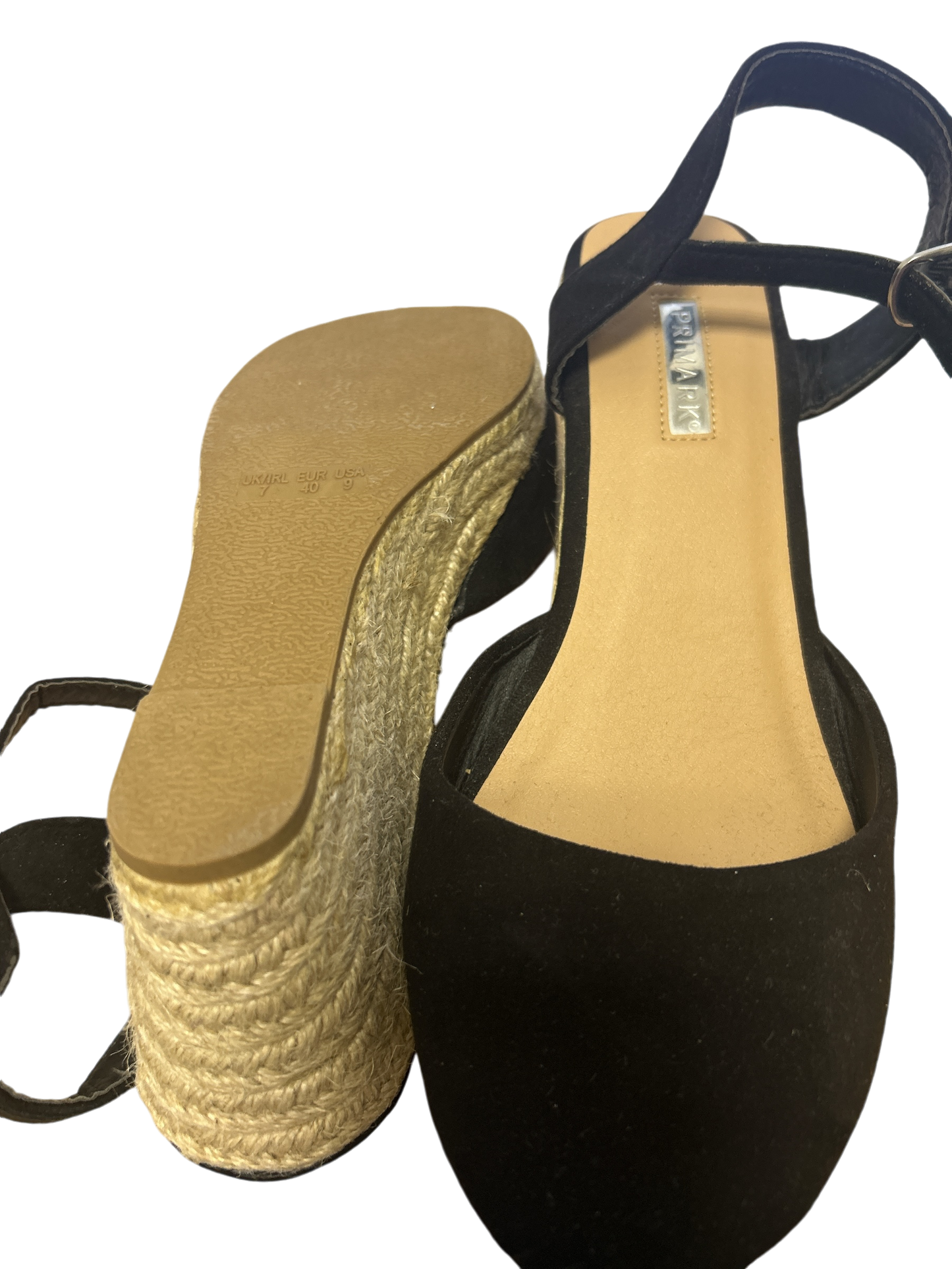 Primark Sandalen mit Keilabsatz Damen schwarz Gr. 40