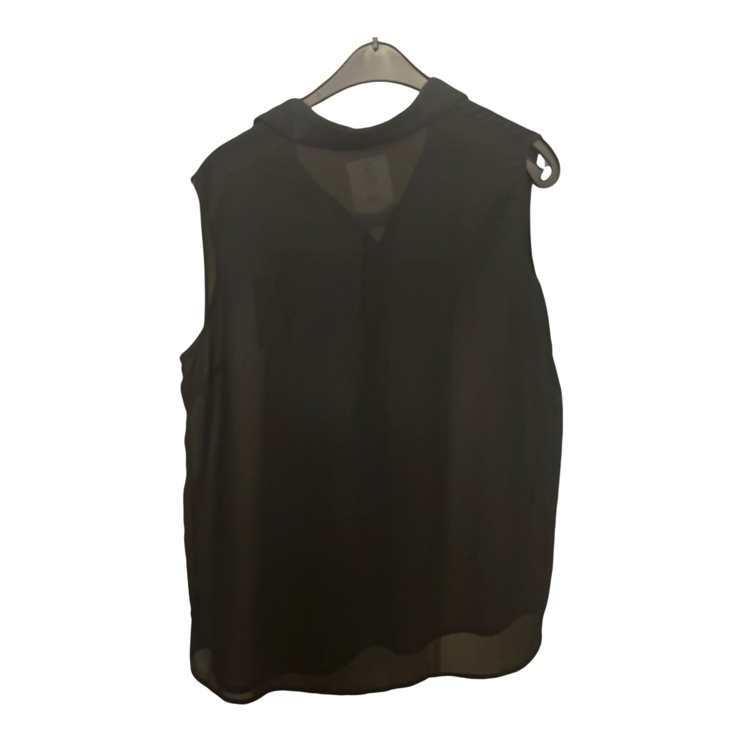 Bluse Damen Gr 44 Schwarz Transparent Leicht Festlich Langarm Look