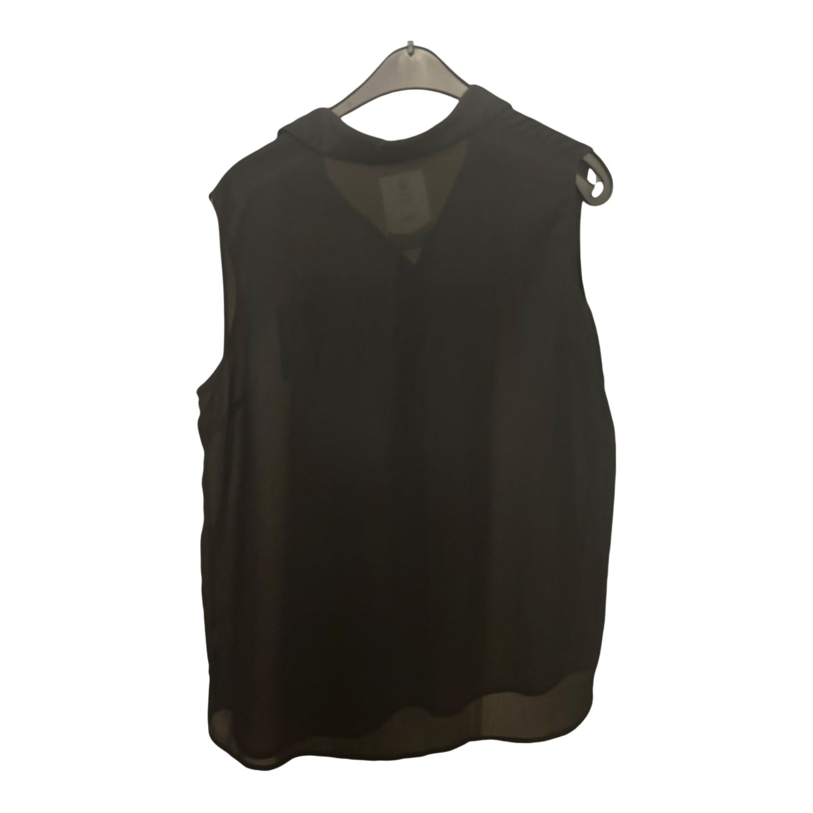 Bluse Damen Gr 44 Schwarz Transparent Leicht Festlich Langarm Look