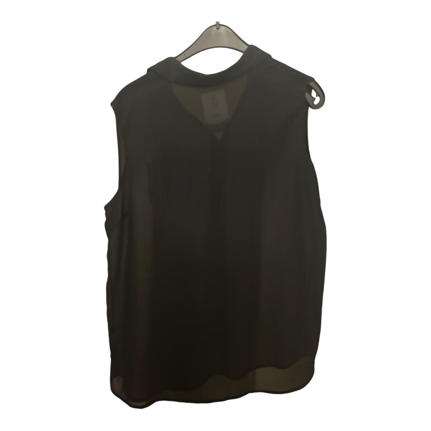 Bluse Damen Gr 44 Schwarz Transparent Leicht Festlich Langarm Look