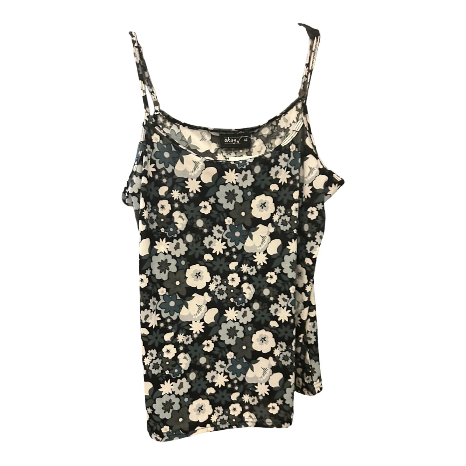 Pure Panda Damen Top Grautöne mit Blumen Größe 44