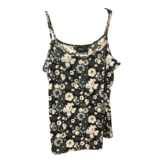 Pure Panda Damen Top Grautöne mit Blumen Größe 44