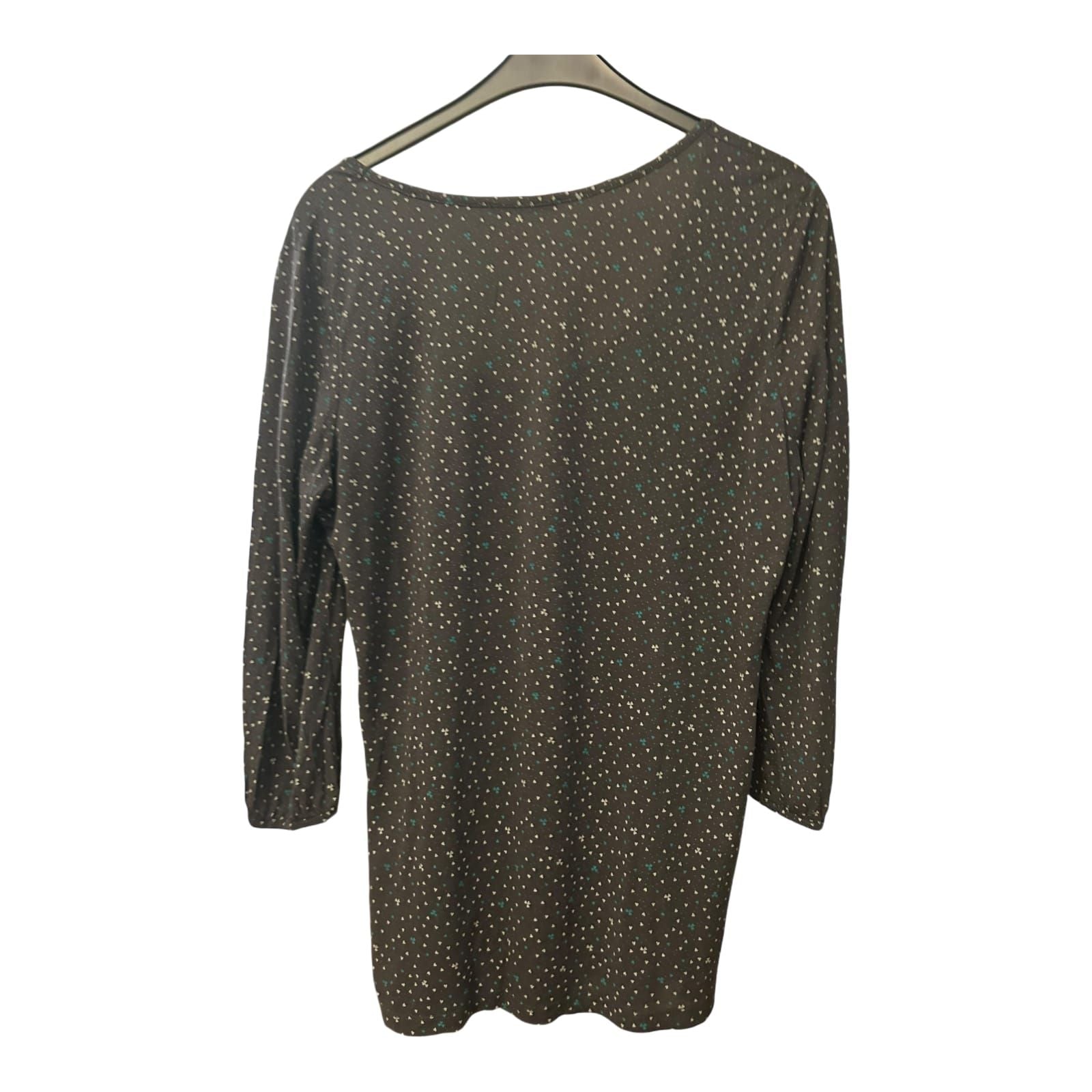 Opus Langarm-Shirt dunkelgrau mit Muster Größe 44