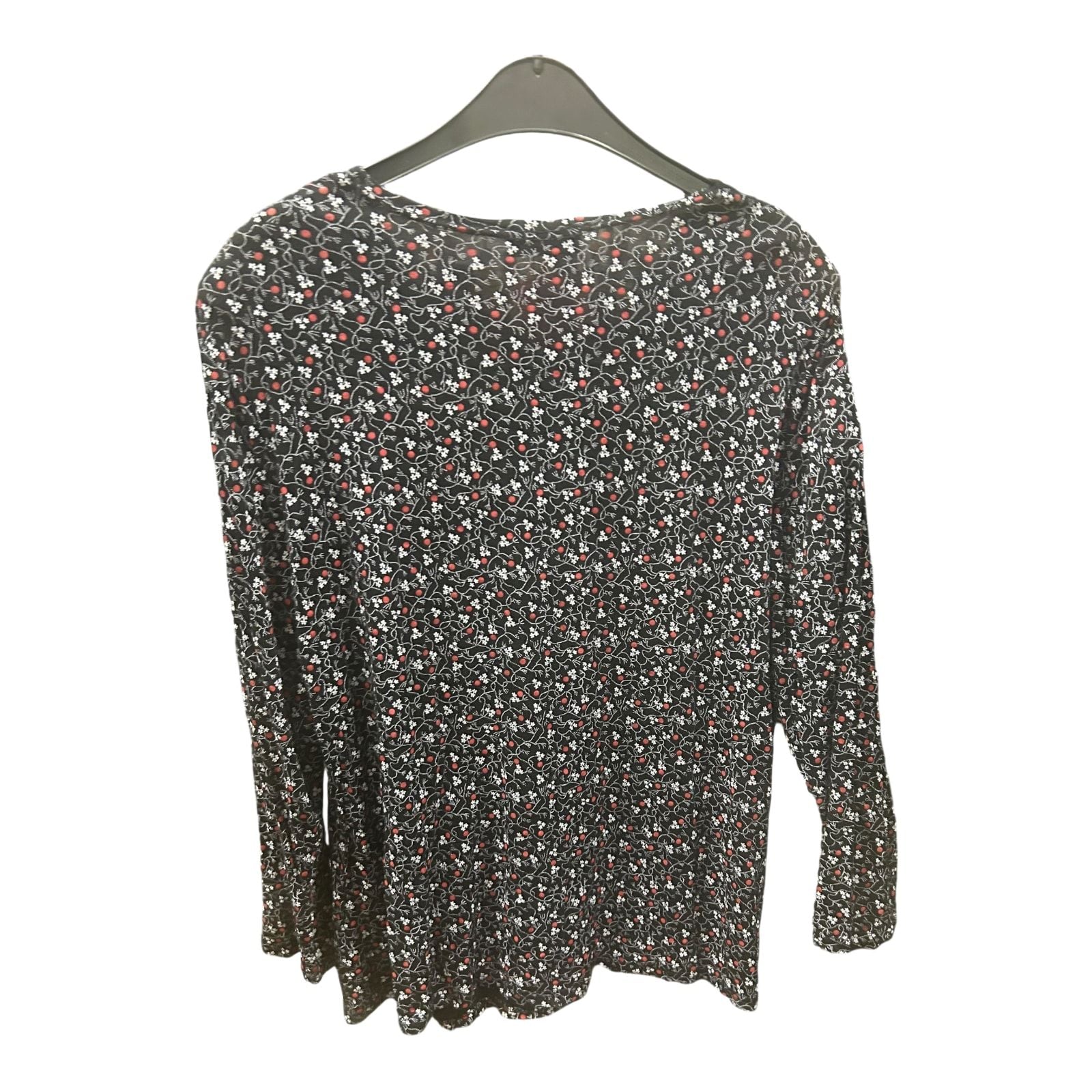 New York Bluse schwarz mit Blumenmuster Größe XXL