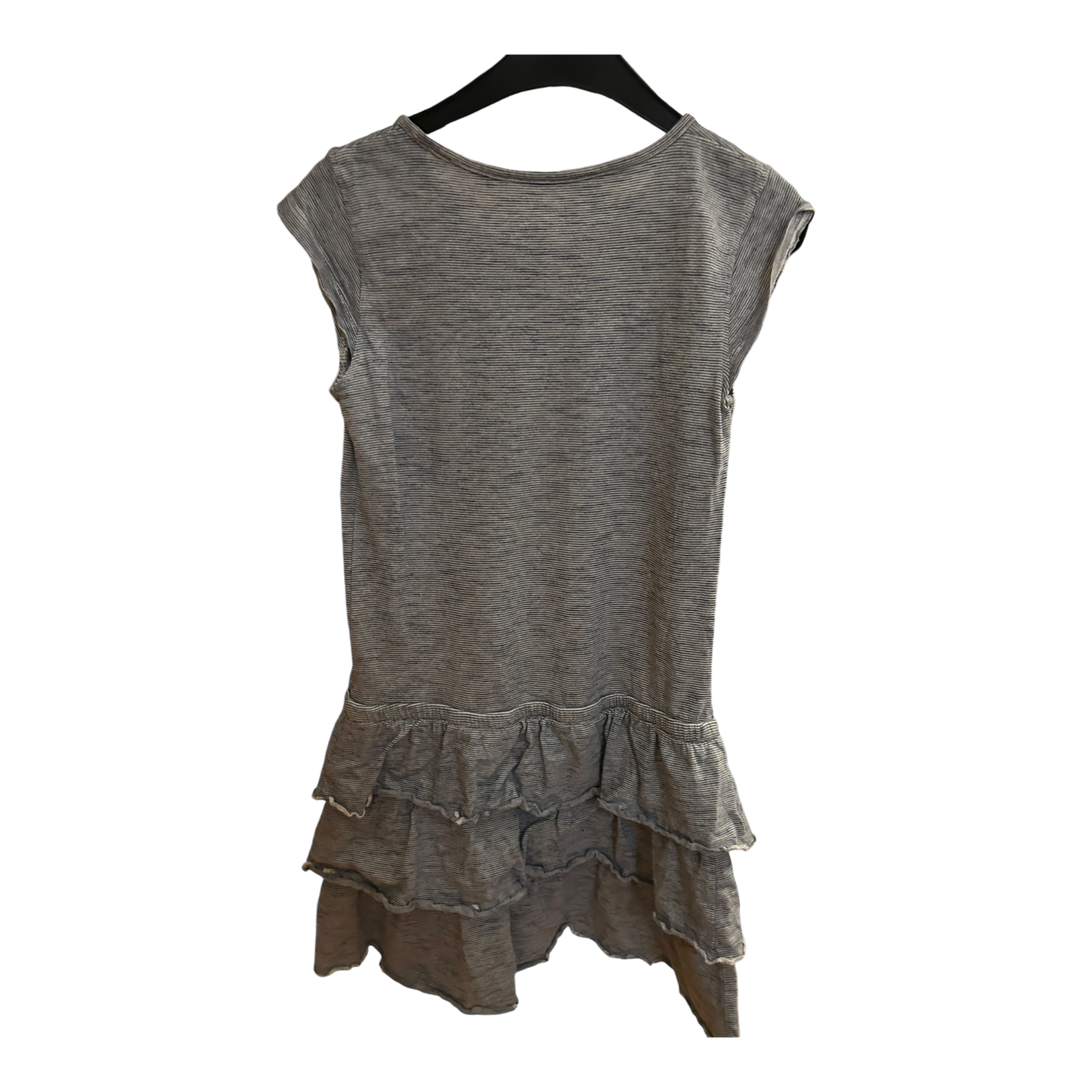 Tom Tailor Kleid Mädchen Dress Kinderkleid Gr. 128 Grau Blau Streifen Baumwolle