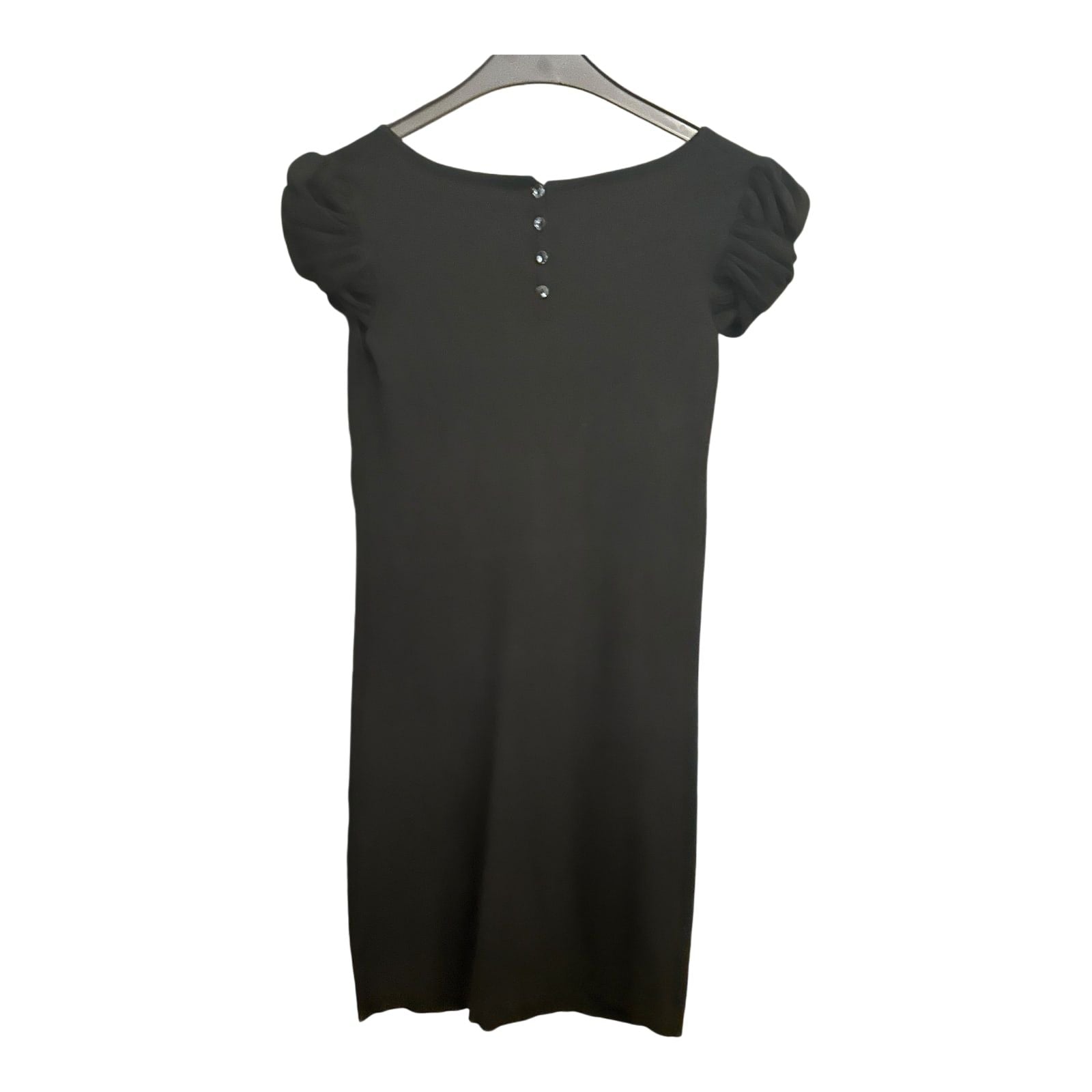 Zara Kleid Damen Dress Damenkleid Gr. M Schwarz V-Ausschnitt Kurzarm Elegant Neu