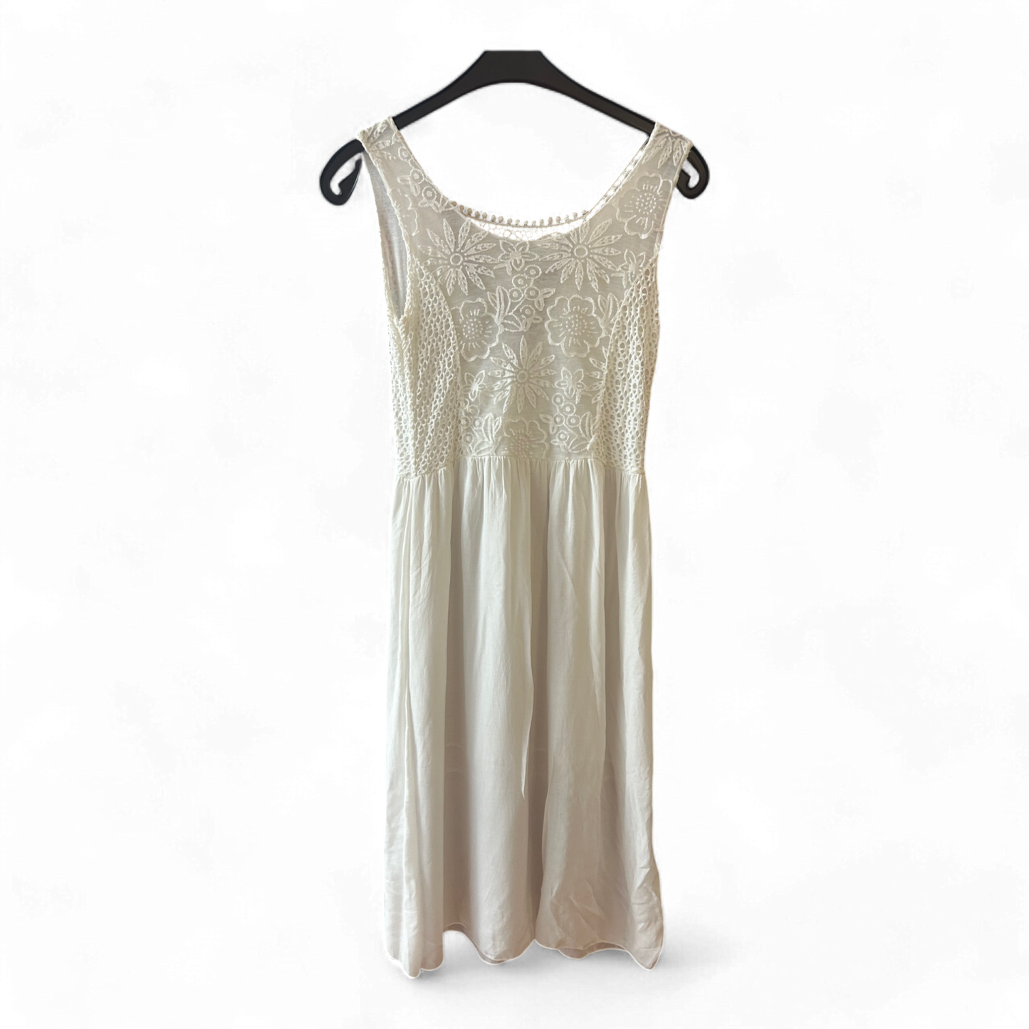 Sommerkleid Damen Dress Damenkleid Gr. M Weiß Baumwolle Leicht Minimal Elegant