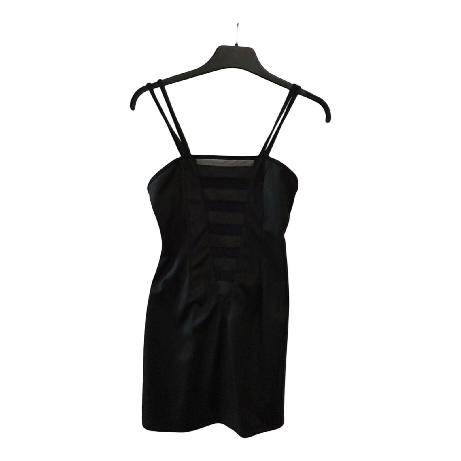 Kleid Damen Dress Damenkleid Gr. S M Schwarz Netz Einsatz Stretch Elegant Look