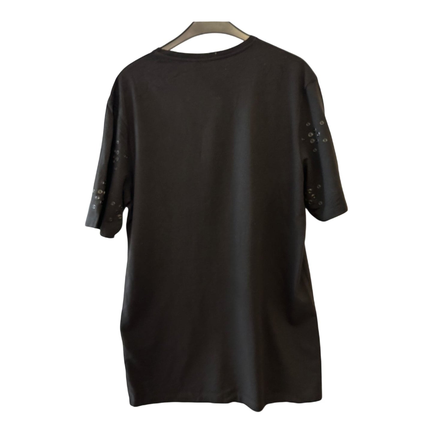 Topman Longshirt/T-Shirtkleid schwarz mit Applikationen Größe L