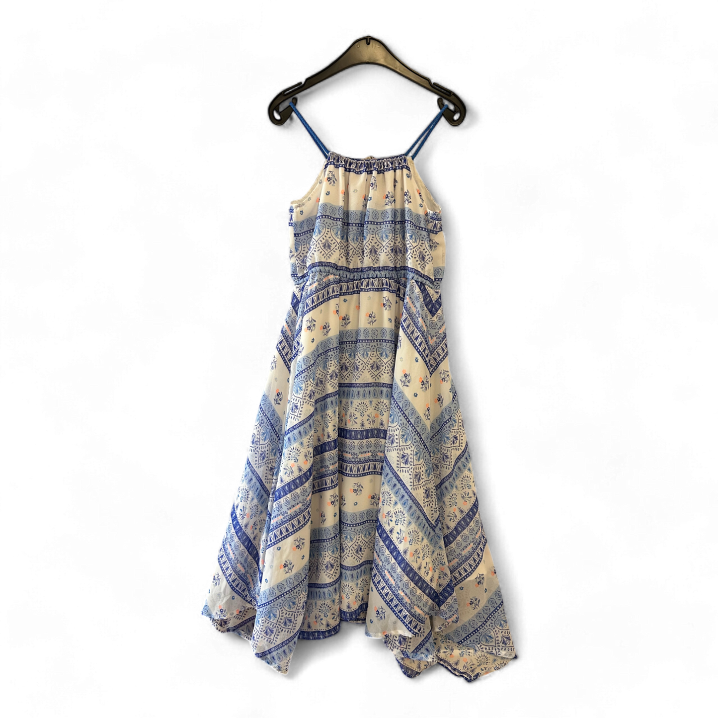 H&M Mädchenkleid blau-weiß Größe 140