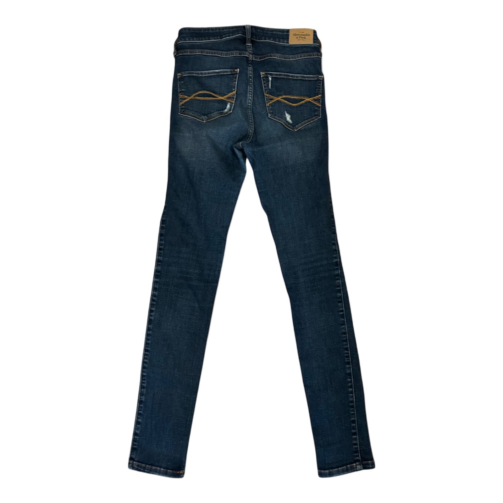 Abercrombie Fitch Damen Jeans Gr 36 Blue Stretch Denim Slim Fit Mittelblau Elegant