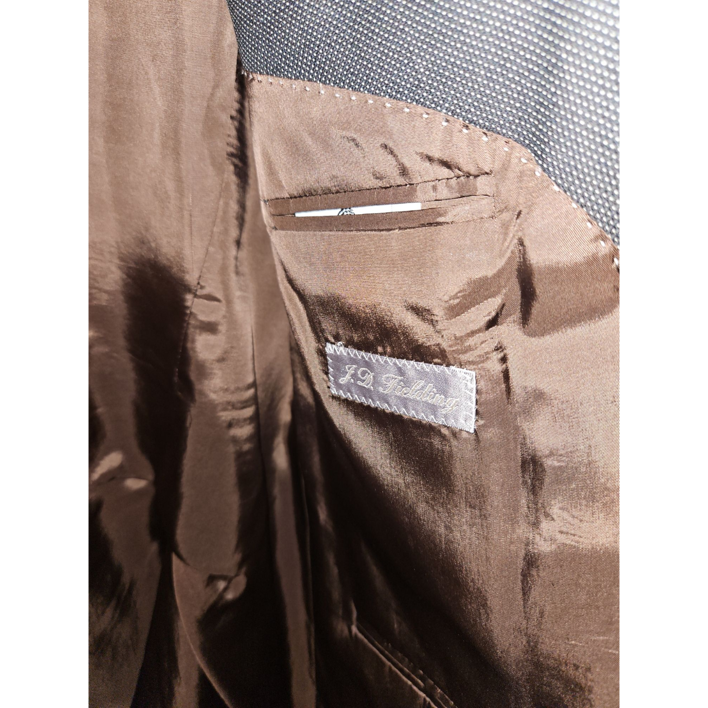 J D Fielding Sakko Gr 56 Herren Sakko Sportlich Braun Punktmuster Edel Stoff