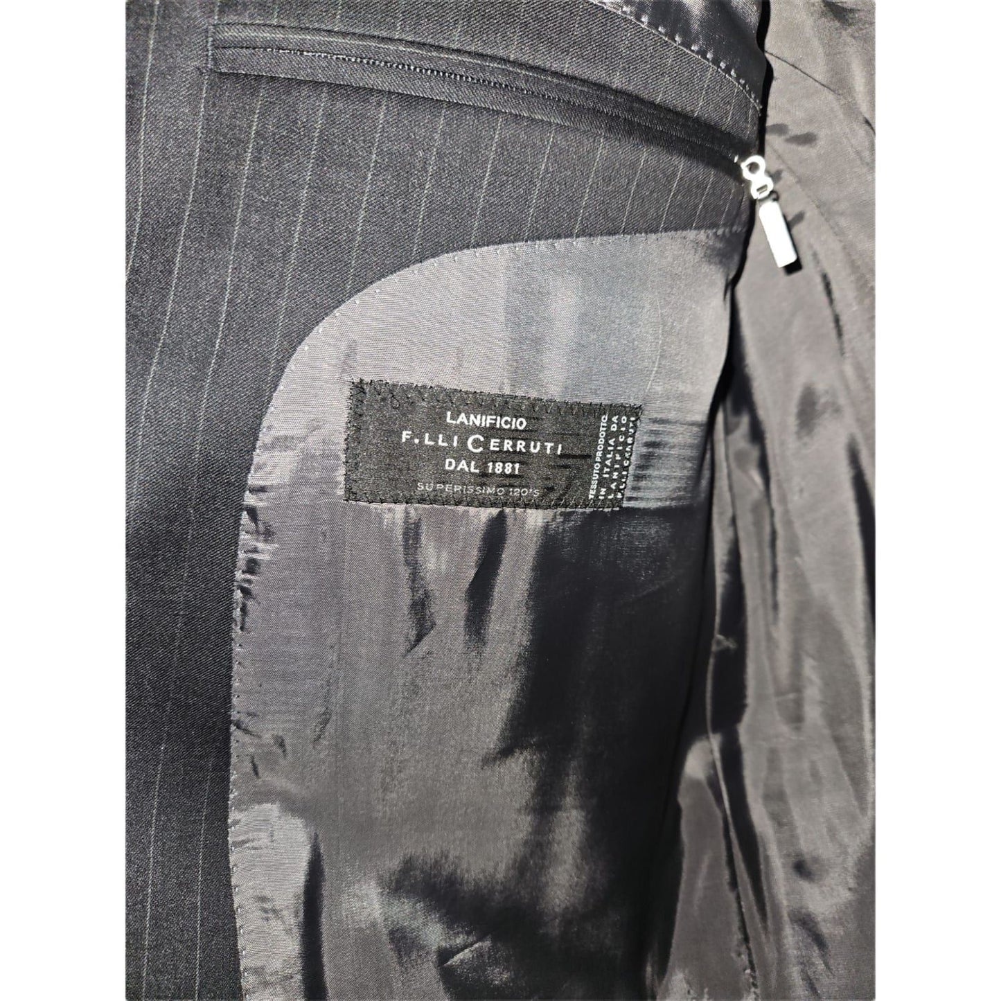 Cerruti Sakko Gr 56 Herren Sakko Schwarz Elegant Gestreift Italienischer Stoff