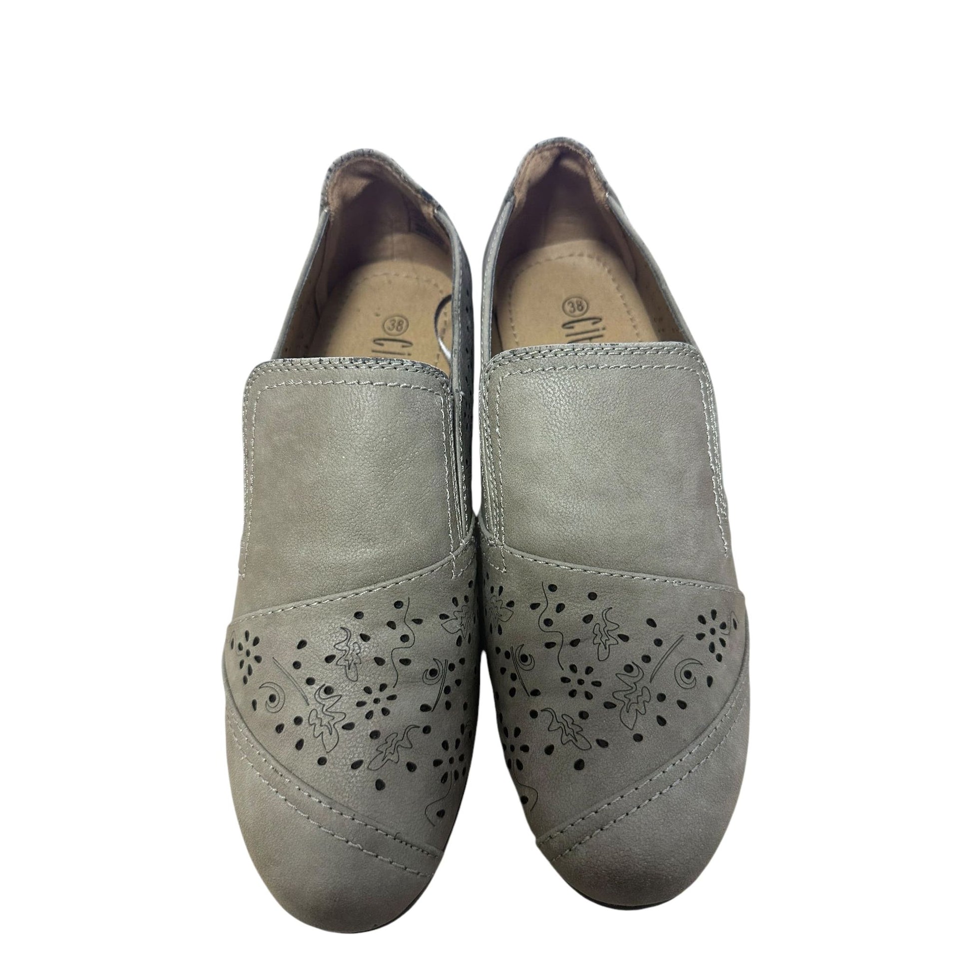 Cityline Damen Absatzschuhe graubraun Gr. 38