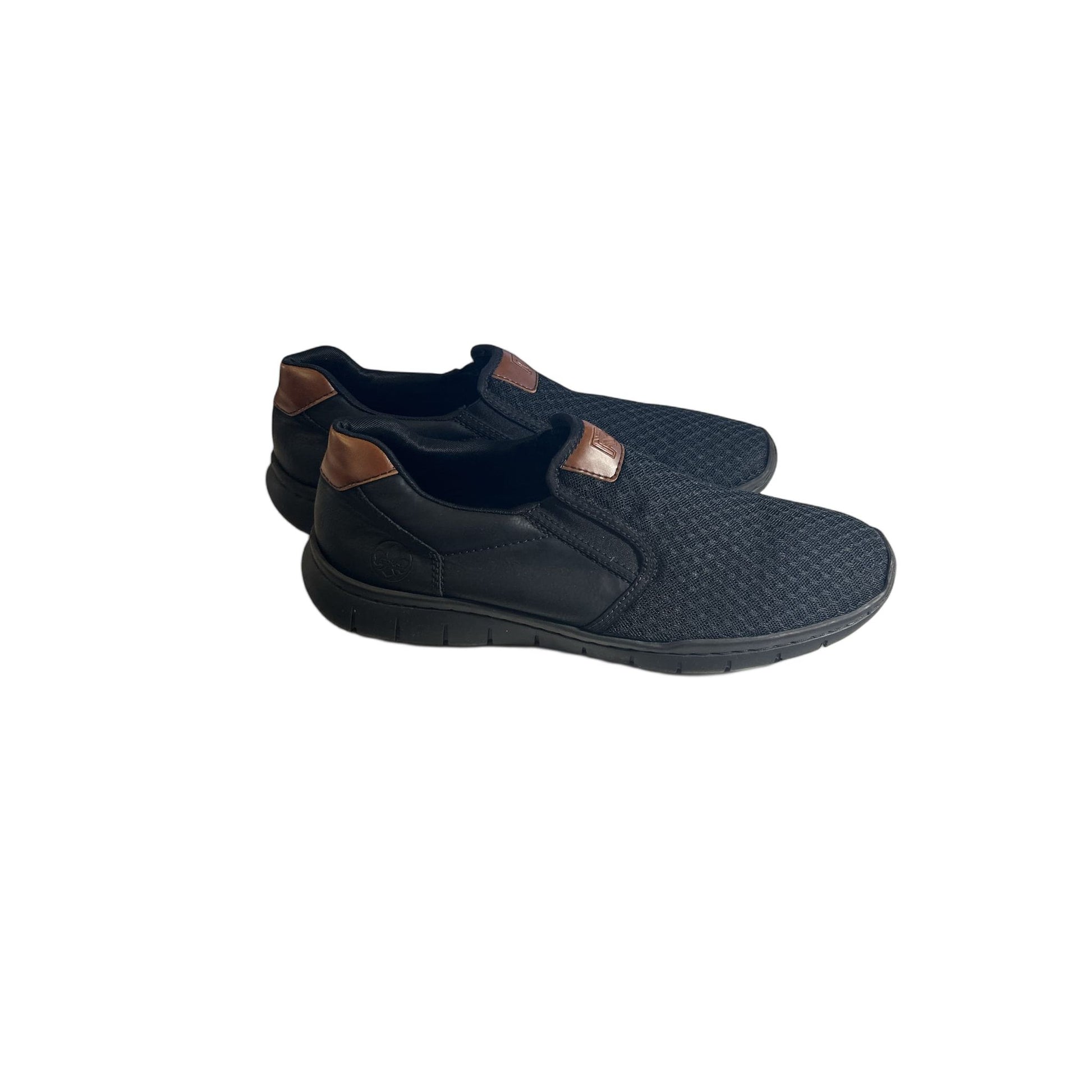 Rieker Herrenhalbschuhe Slipper asphaltschwarz Größe 46 wie neu!