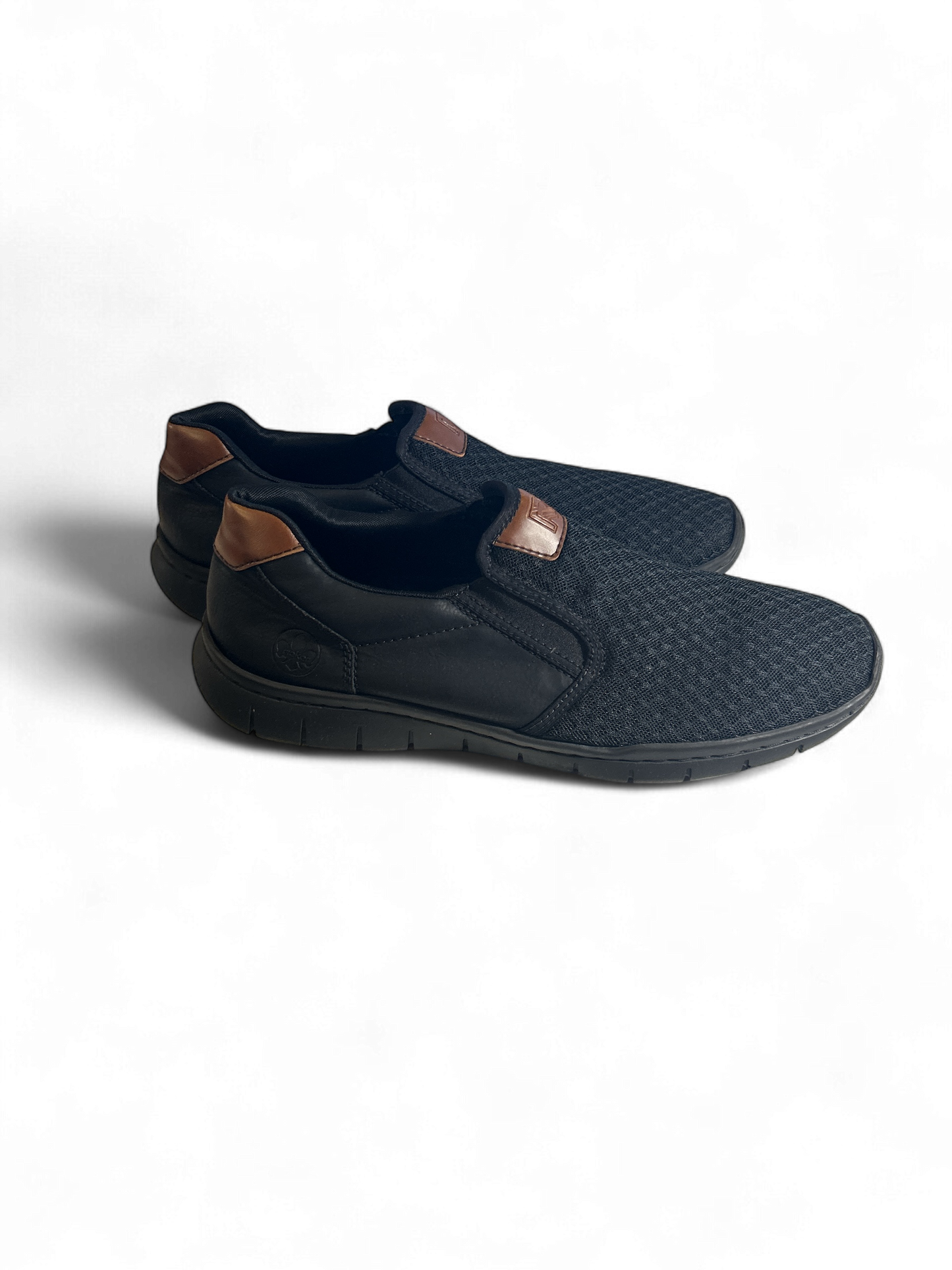 Rieker Herrenhalbschuhe Slipper asphaltschwarz Größe 46 wie neu!