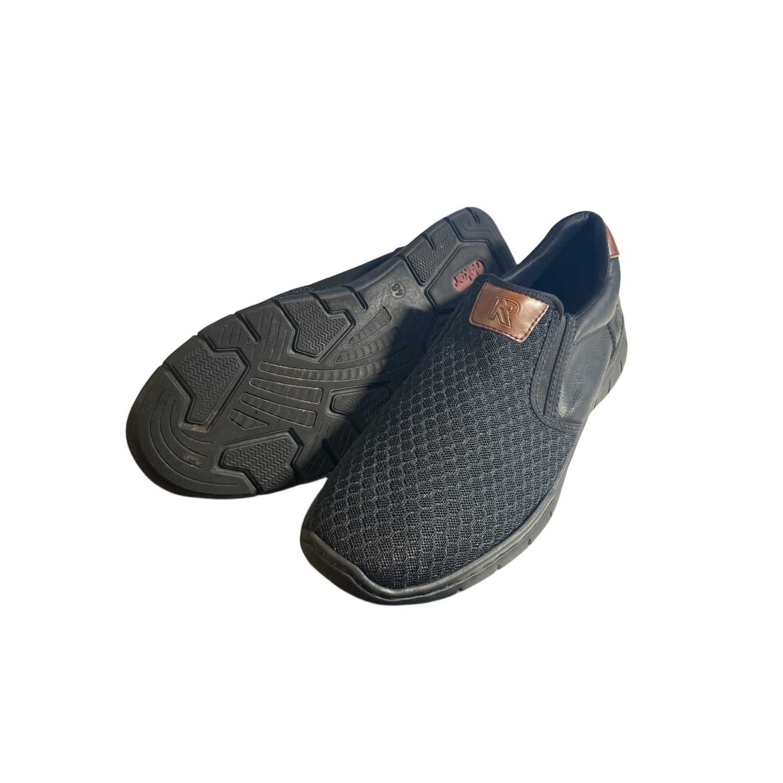 Rieker Herrenhalbschuhe Slipper asphaltschwarz Größe 46 wie neu!