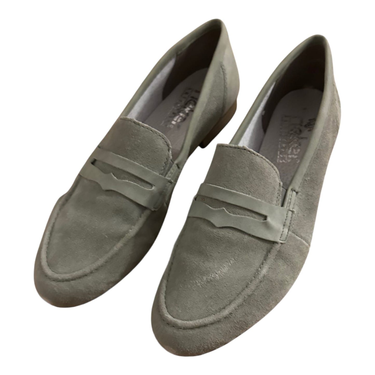Rieker Damenhalbschuhe Slipper hellgrün Wildleder Größe 41