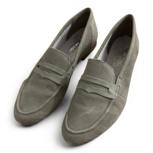 Rieker Damenhalbschuhe Slipper hellgrün Wildleder Größe 41