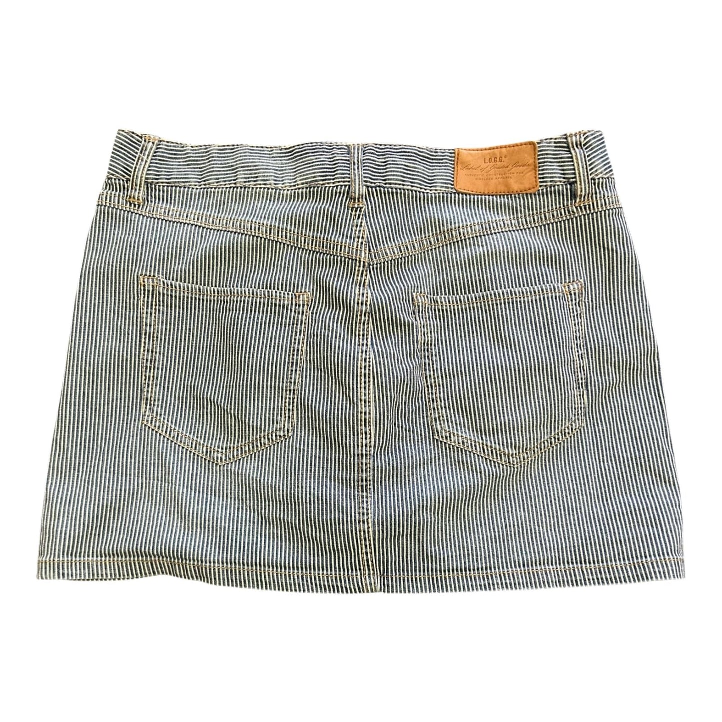 H&M Damen Minirock blau-weiß gestreift, Größe 40