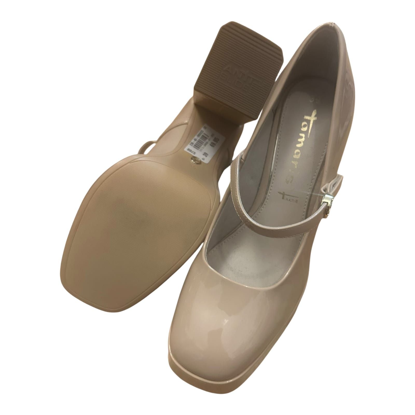 Tamaris TOUCH-IT Pumps – Creme Lack, Größe 39 NEU!