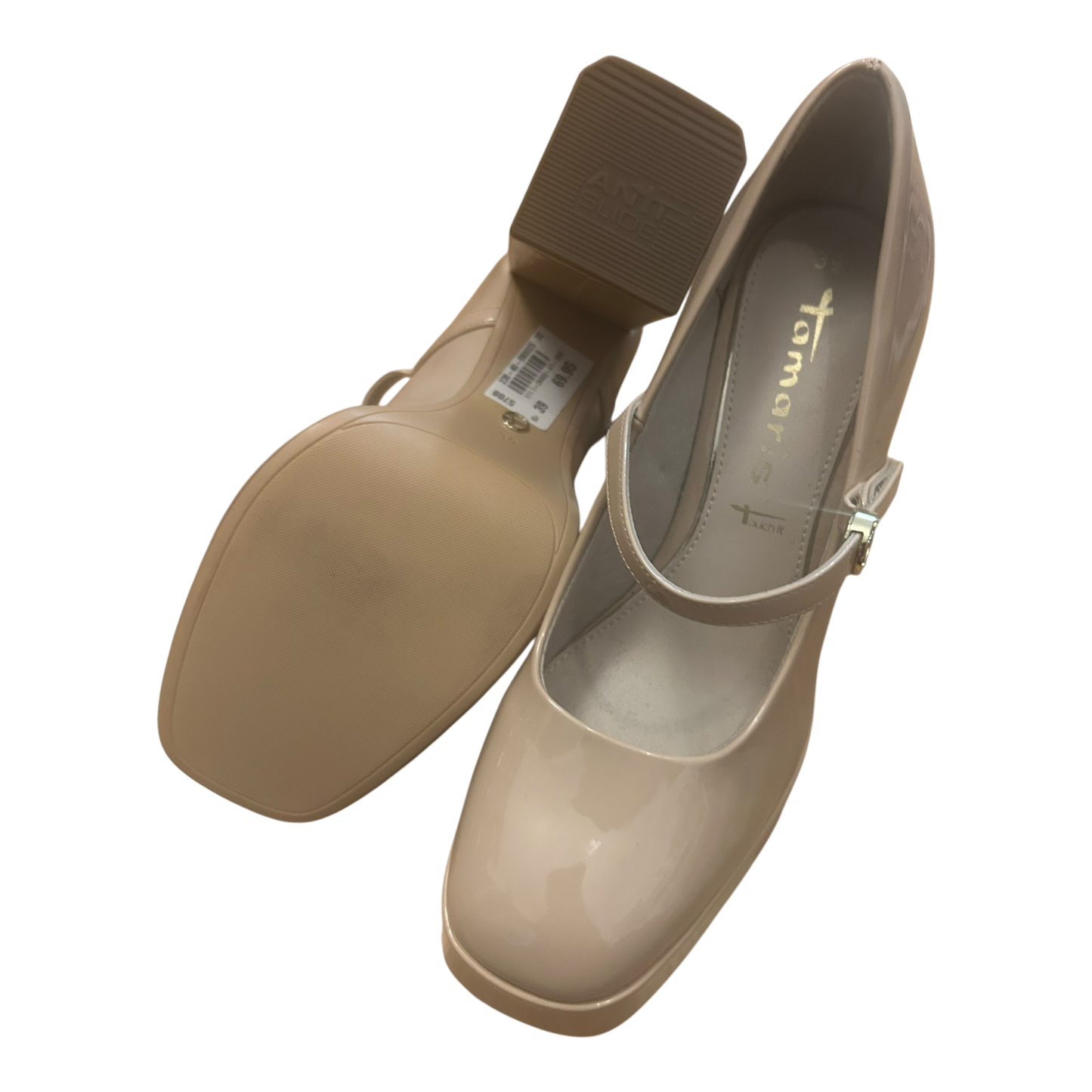 Tamaris TOUCH-IT Pumps – Creme Lack, Größe 39 NEU!