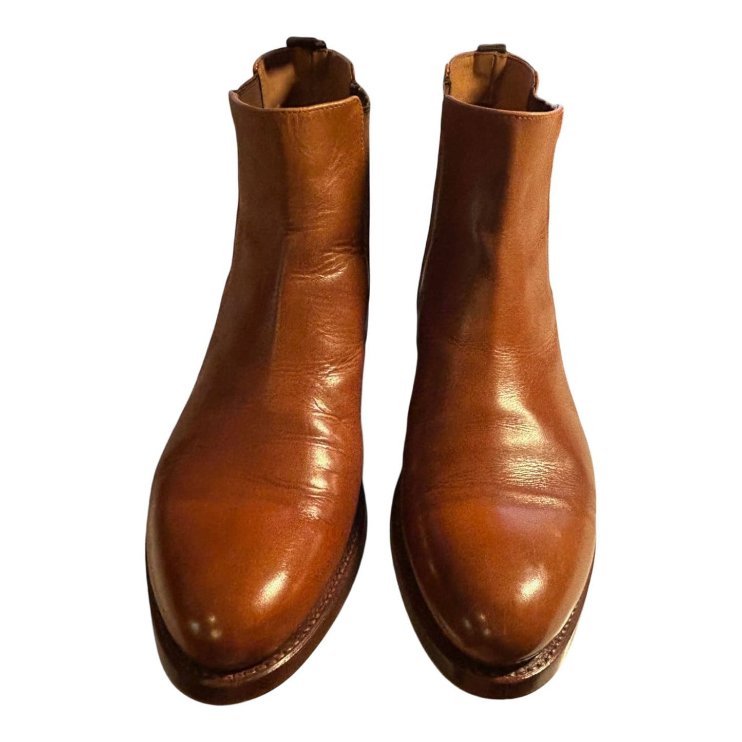 Yanko Chelsea Stiefel Herren Leder rahmengenäht Vibram Sohle Braun Gr 42,5