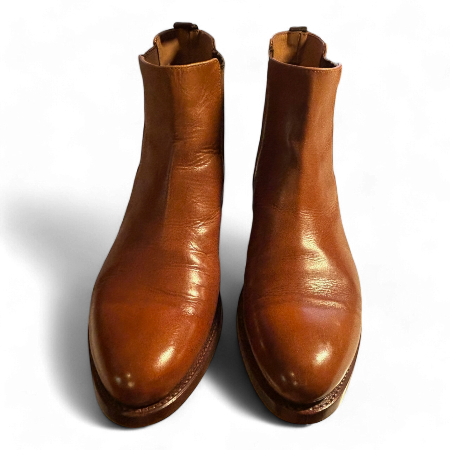 Yanko Chelsea Stiefel Herren Leder rahmengenäht Vibram Sohle Braun Gr 42,5