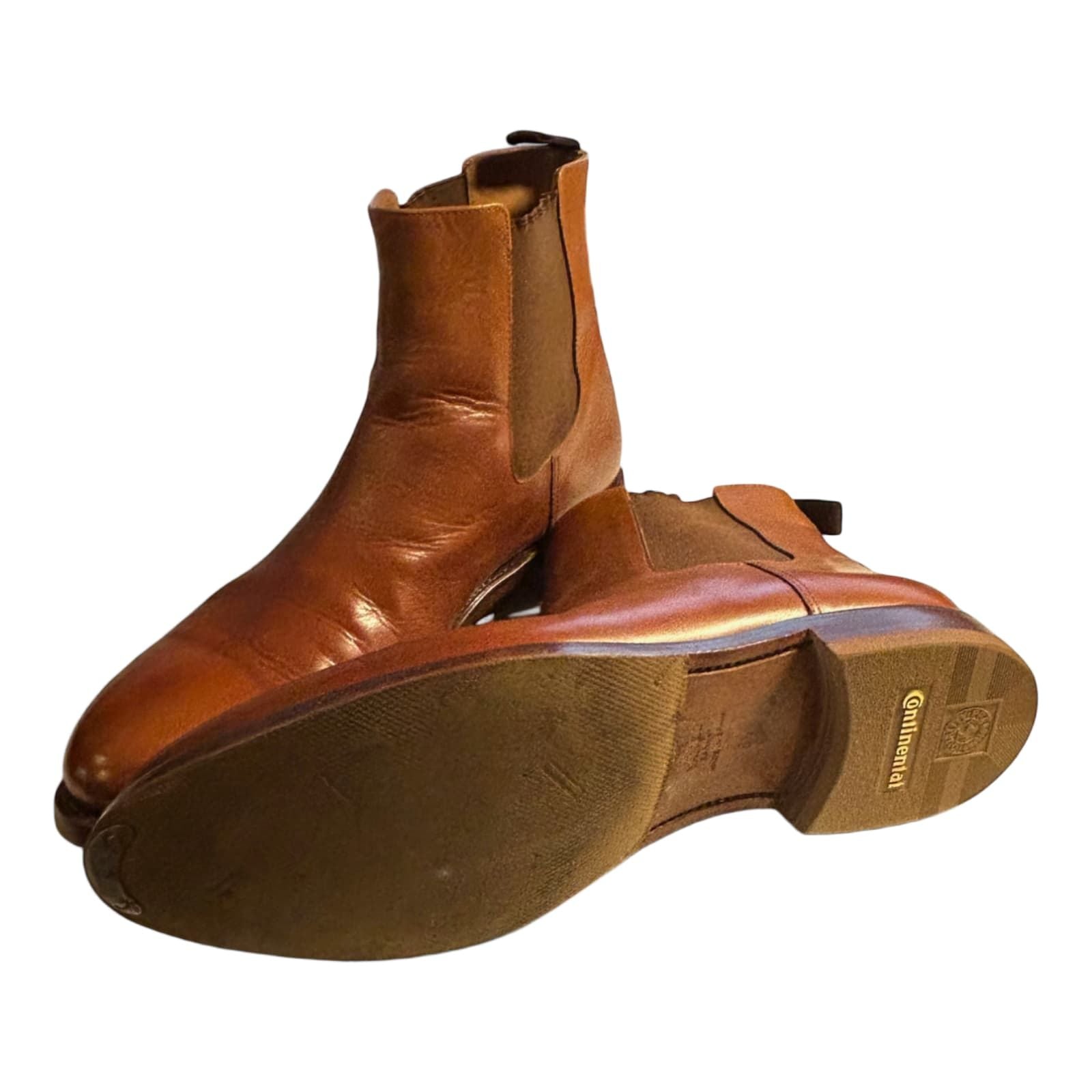 Yanko Chelsea Stiefel Herren Leder rahmengenäht Vibram Sohle Braun Gr 42,5