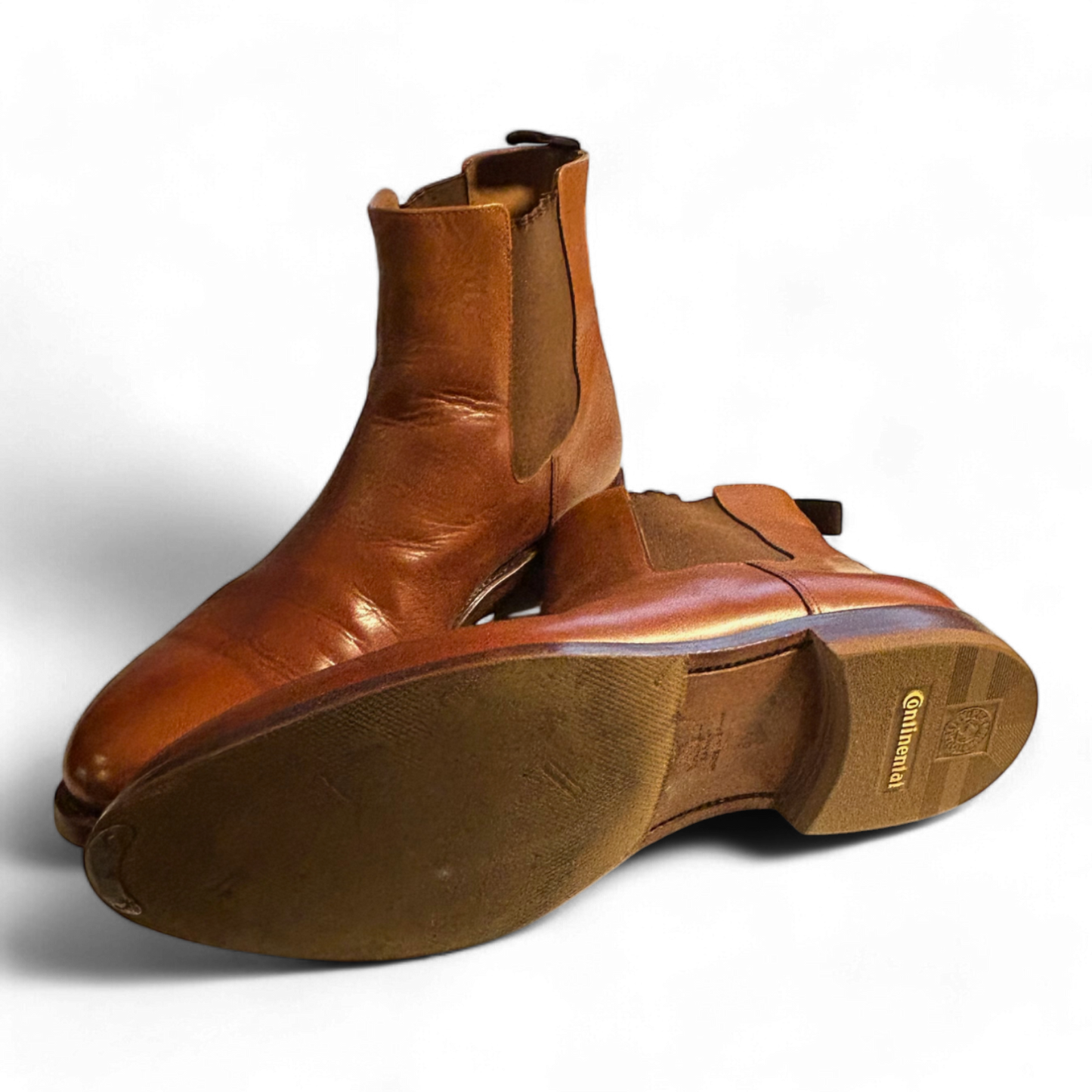 Yanko Chelsea Stiefel Herren Leder rahmengenäht Vibram Sohle Braun Gr 42,5