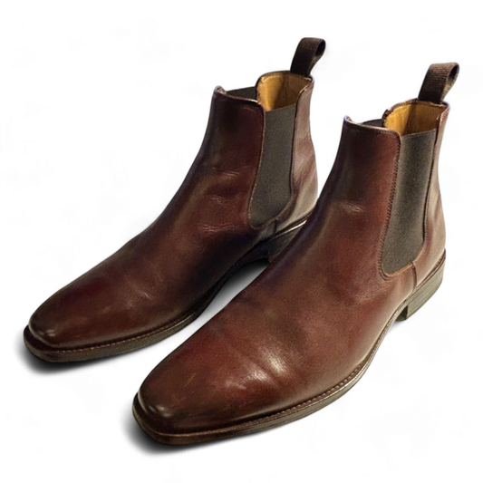 Chelsea-Stiefel aus Leder – Kastanienbraun, Gr. 42,5 (UK 8,5), sehr guter Zustand